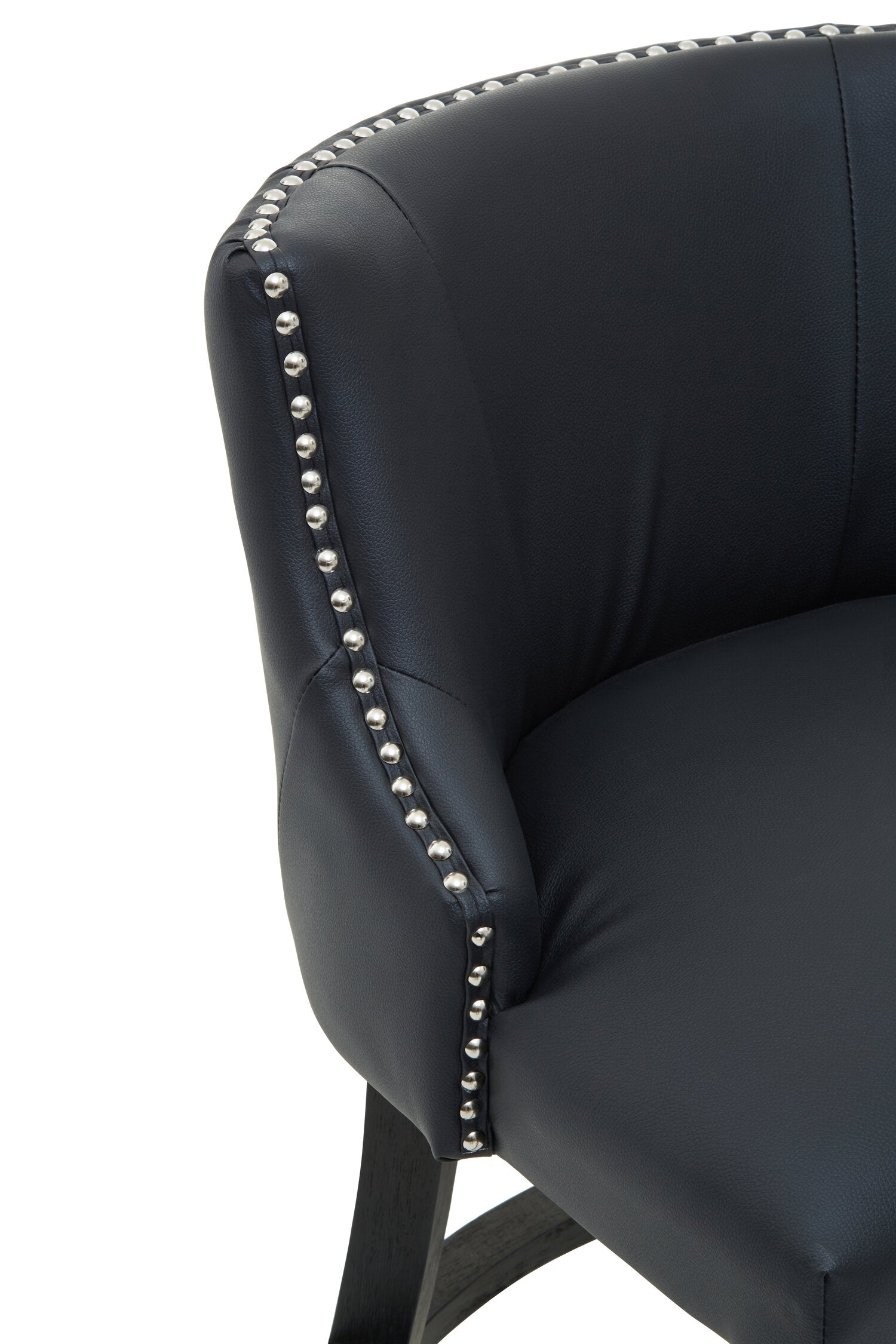 Chelsea Black Faux Leather Low Back Bar Stool Chair - The Orchard Home and Gifts