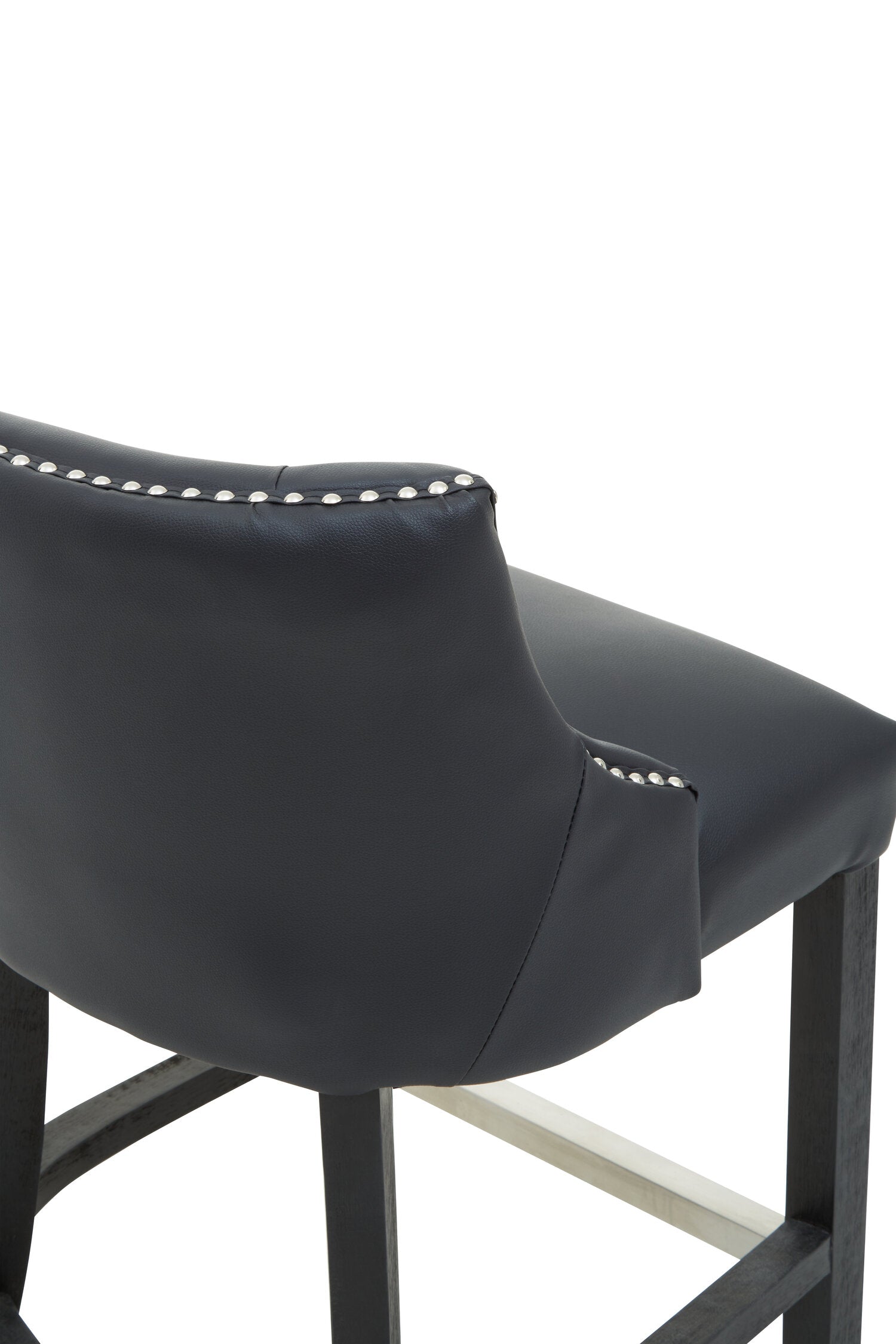 Chelsea Black Faux Leather Low Back Bar Stool Chair - The Orchard Home and Gifts