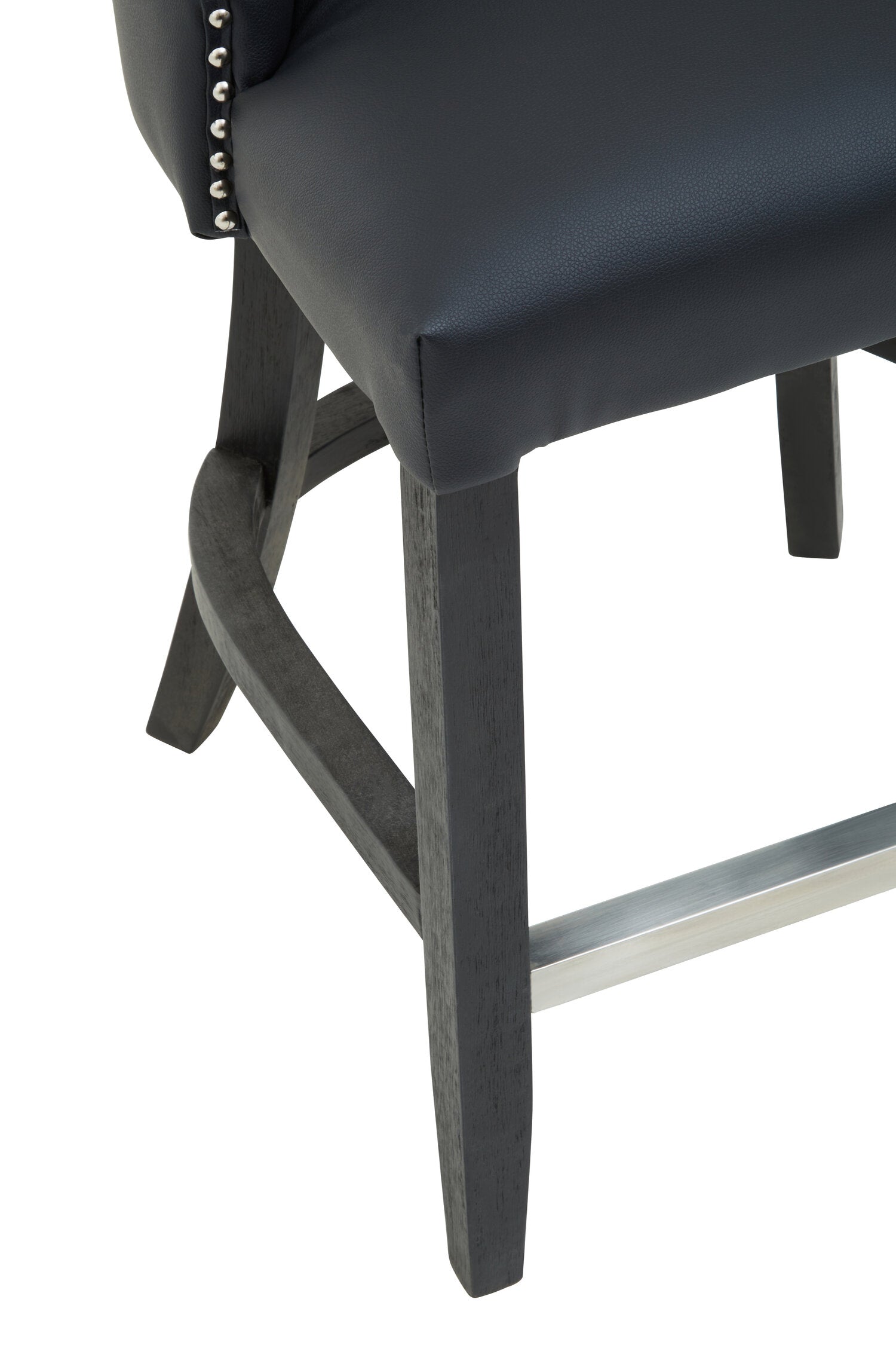 Chelsea Black Faux Leather Low Back Bar Stool Chair - The Orchard Home and Gifts