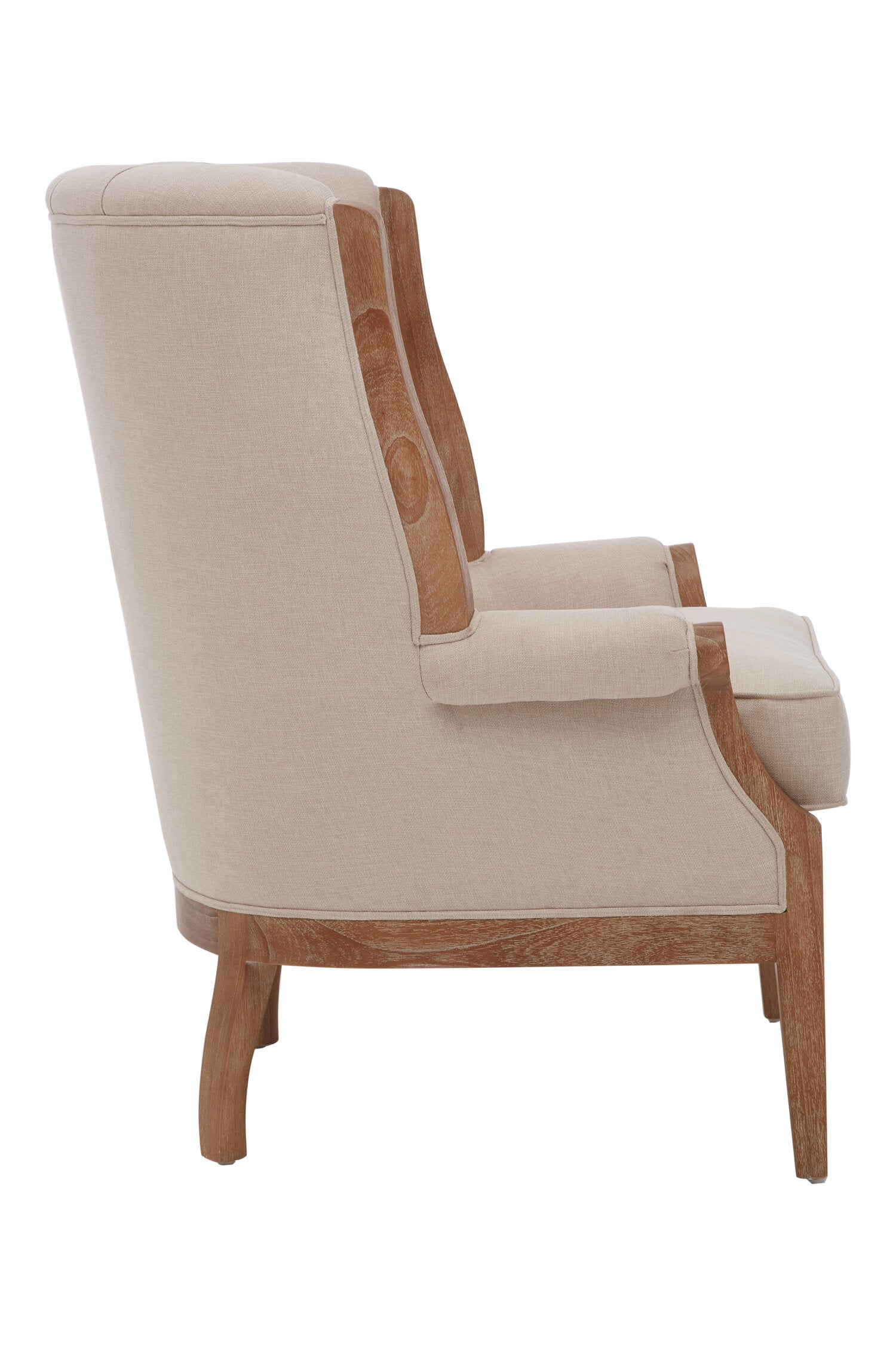 Cream Upholstered Button Tufted Armchair - The Orchard Home and Gifts