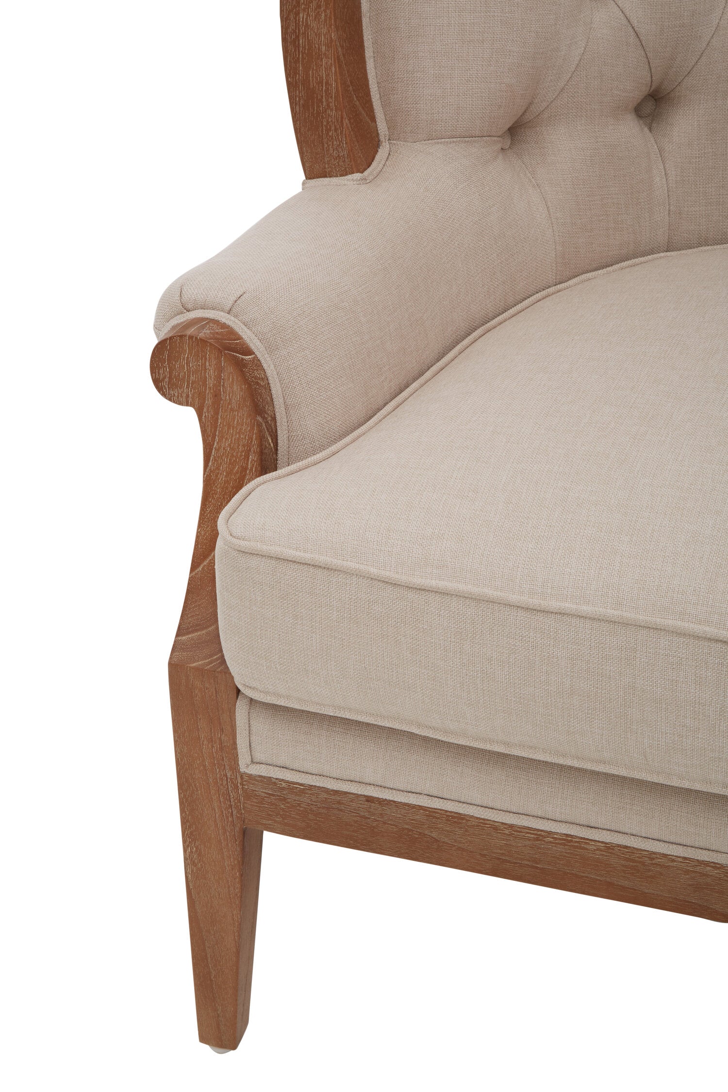 Cream Upholstered Button Tufted Armchair - The Orchard Home and Gifts