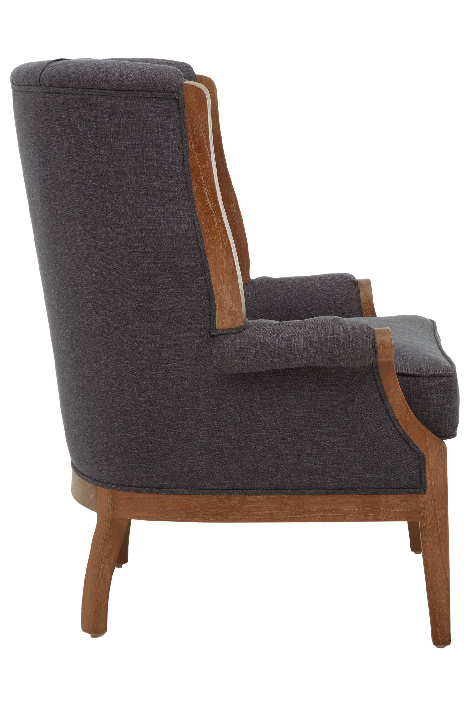 Graphite Grey Upholstered Button Tufted Armchair - The Orchard Home and Gifts