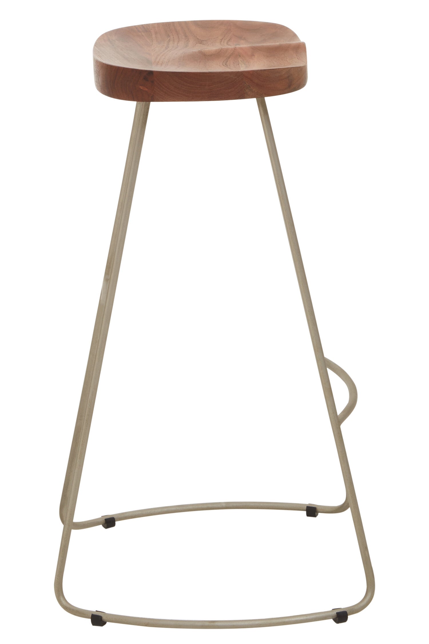 Mikka Acacia Wood and Antique Silver Bar Stool - The Orchard Home and Gifts