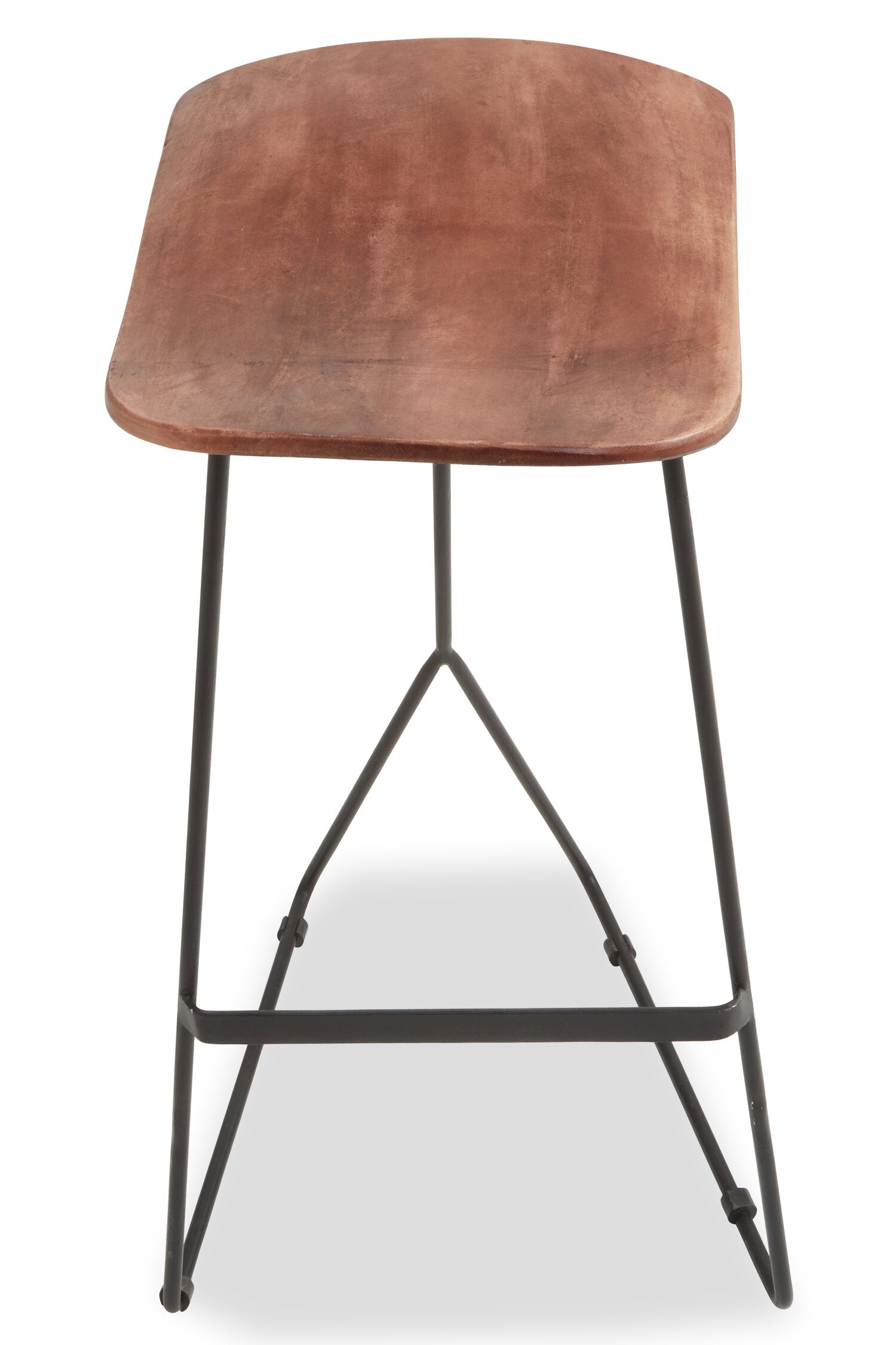 Mikka Acacia Wood and Antique Black Bar Stool - The Orchard Home and Gifts