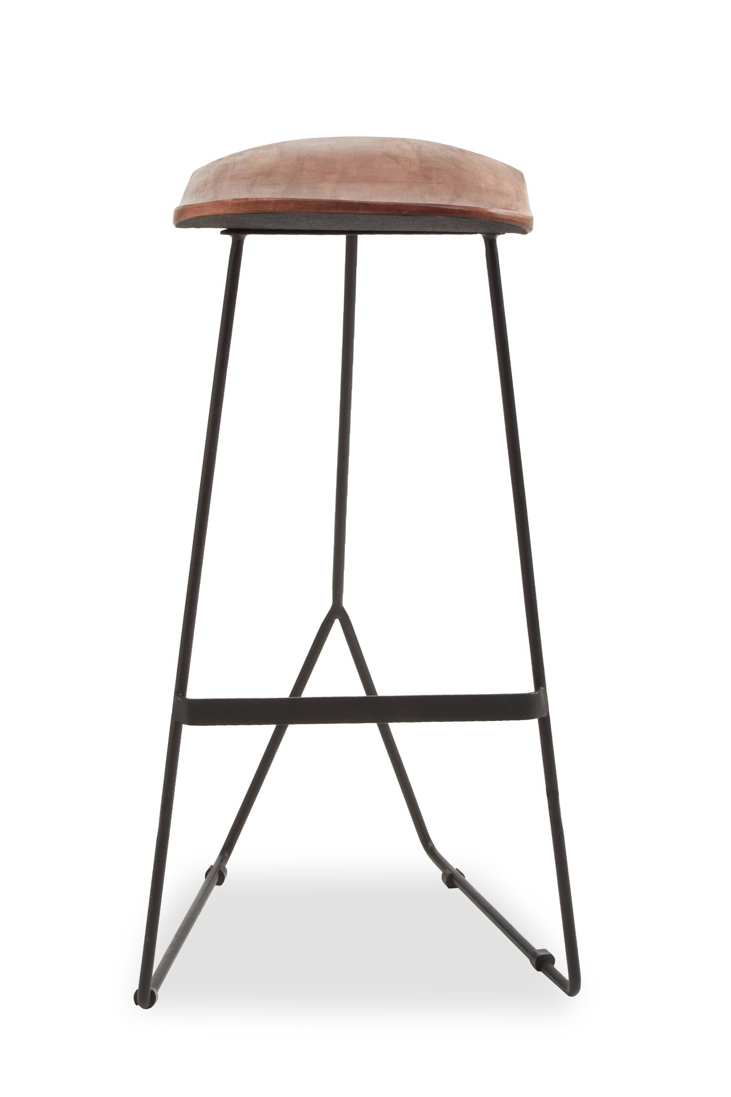 Mikka Acacia Wood and Antique Black Bar Stool - The Orchard Home and Gifts