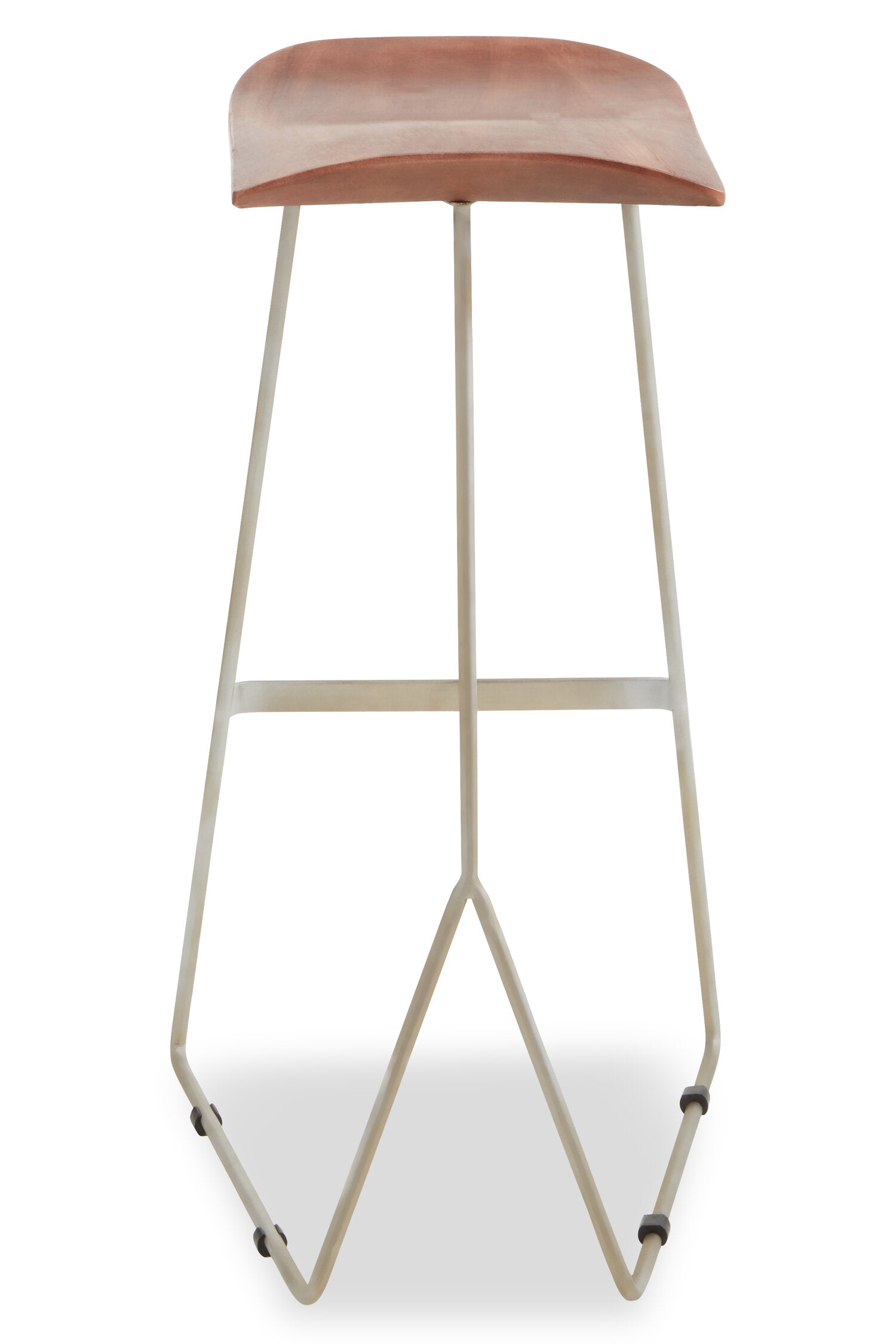 Mikka Saddle Style Acacia Wood and Antique Silver Bar Stool - The Orchard Home and Gifts