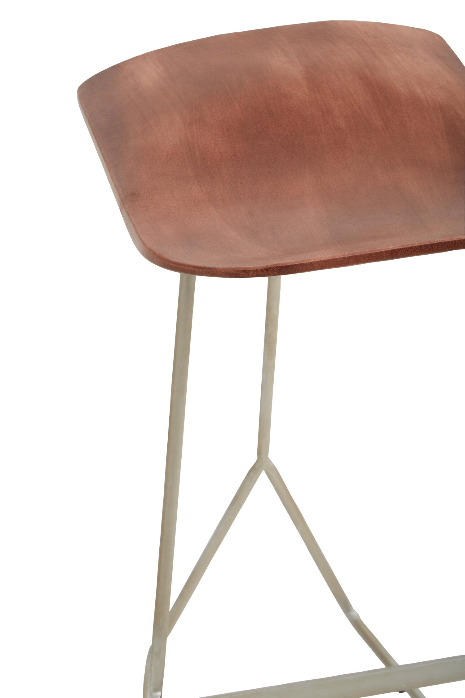 Mikka Saddle Style Acacia Wood and Antique Silver Bar Stool - The Orchard Home and Gifts