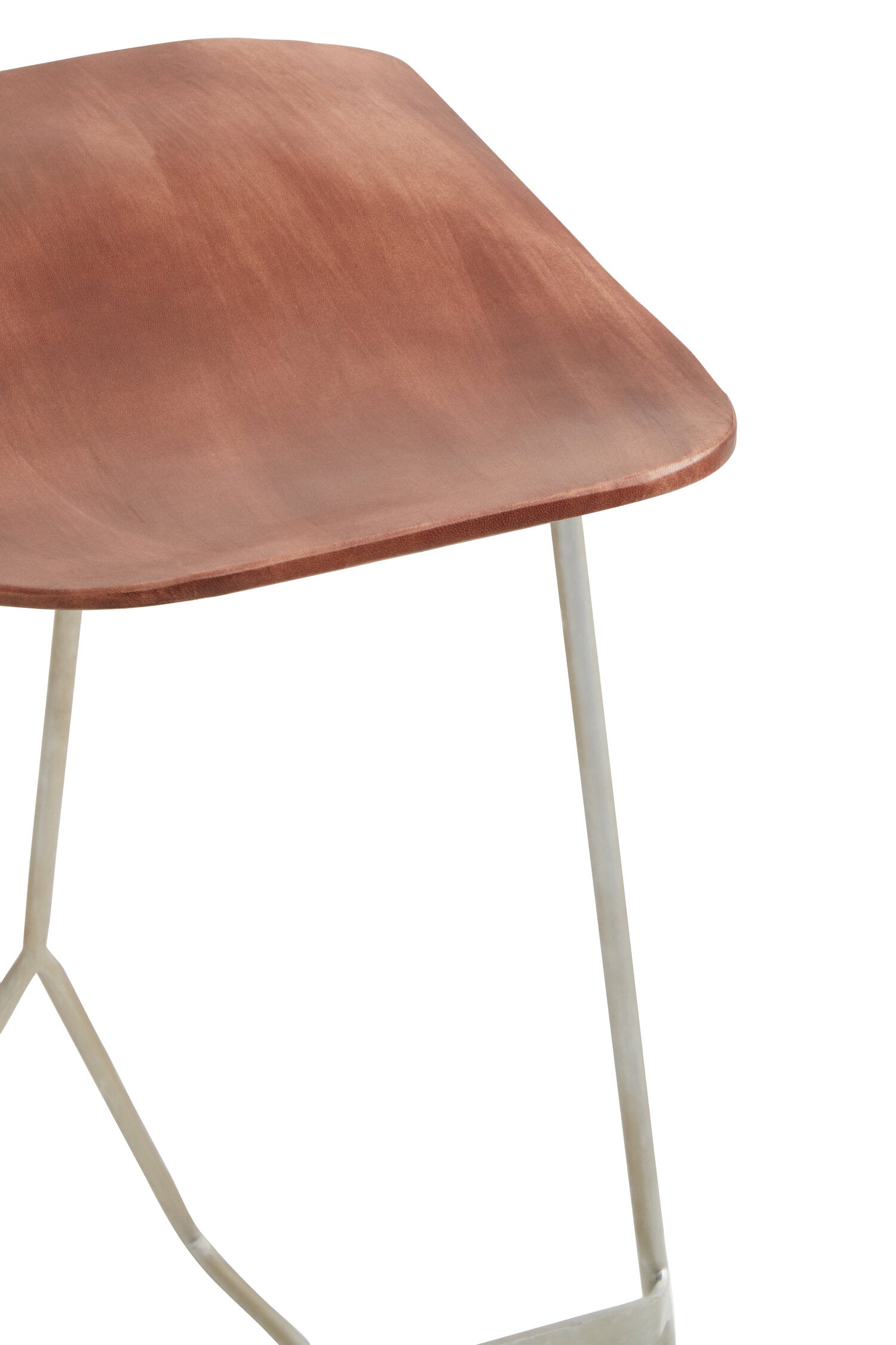 Mikka Saddle Style Acacia Wood and Antique Silver Bar Stool - The Orchard Home and Gifts