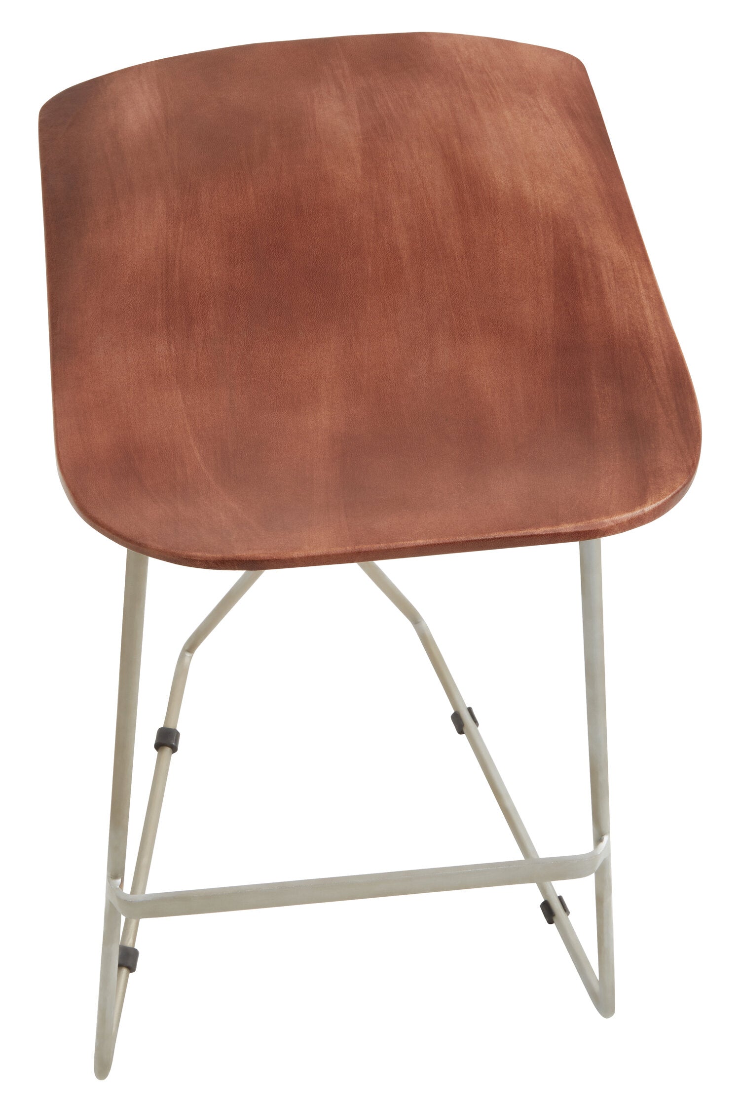 Mikka Saddle Style Acacia Wood and Antique Silver Bar Stool - The Orchard Home and Gifts