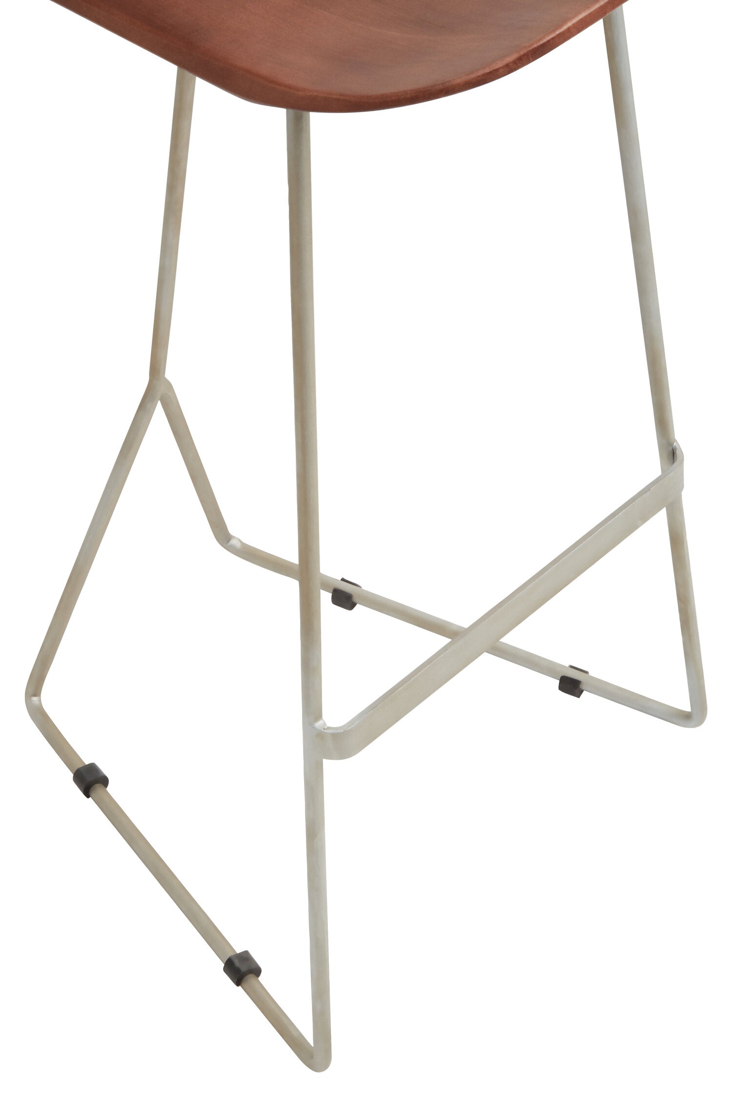 Mikka Saddle Style Acacia Wood and Antique Silver Bar Stool - The Orchard Home and Gifts