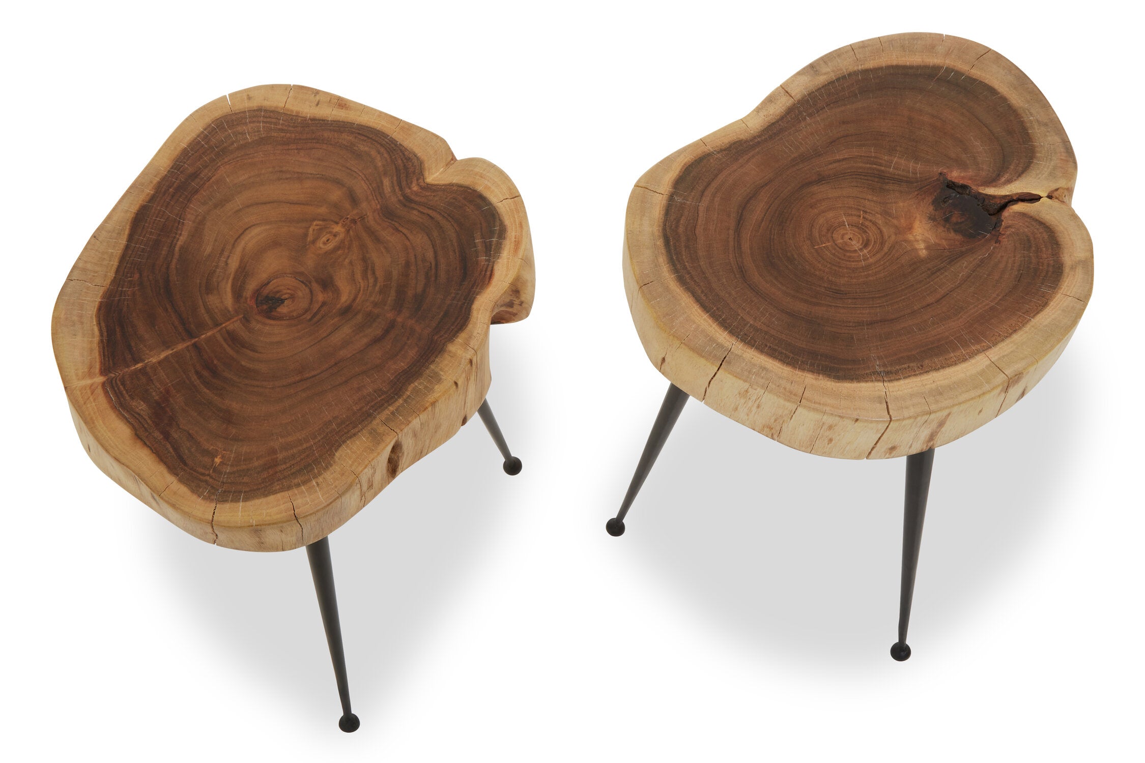 Mikka Acacia Wood Set of Two Side Tables - The Orchard Home and Gifts