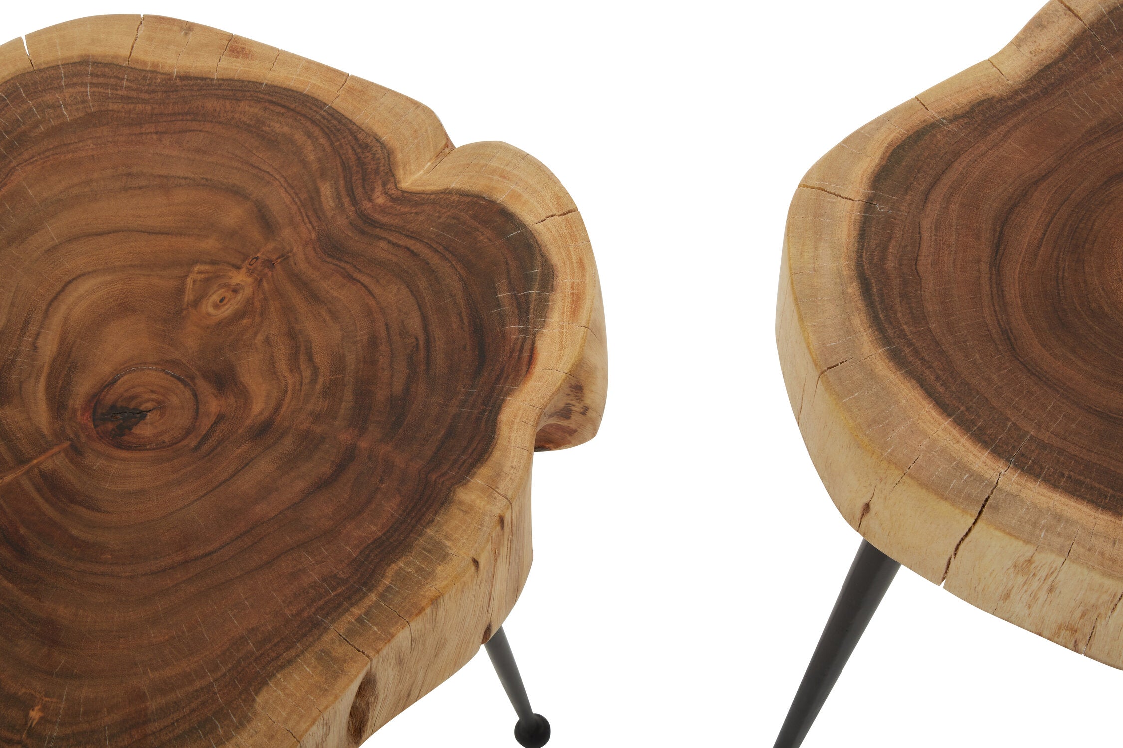 Mikka Acacia Wood Set of Two Side Tables - The Orchard Home and Gifts