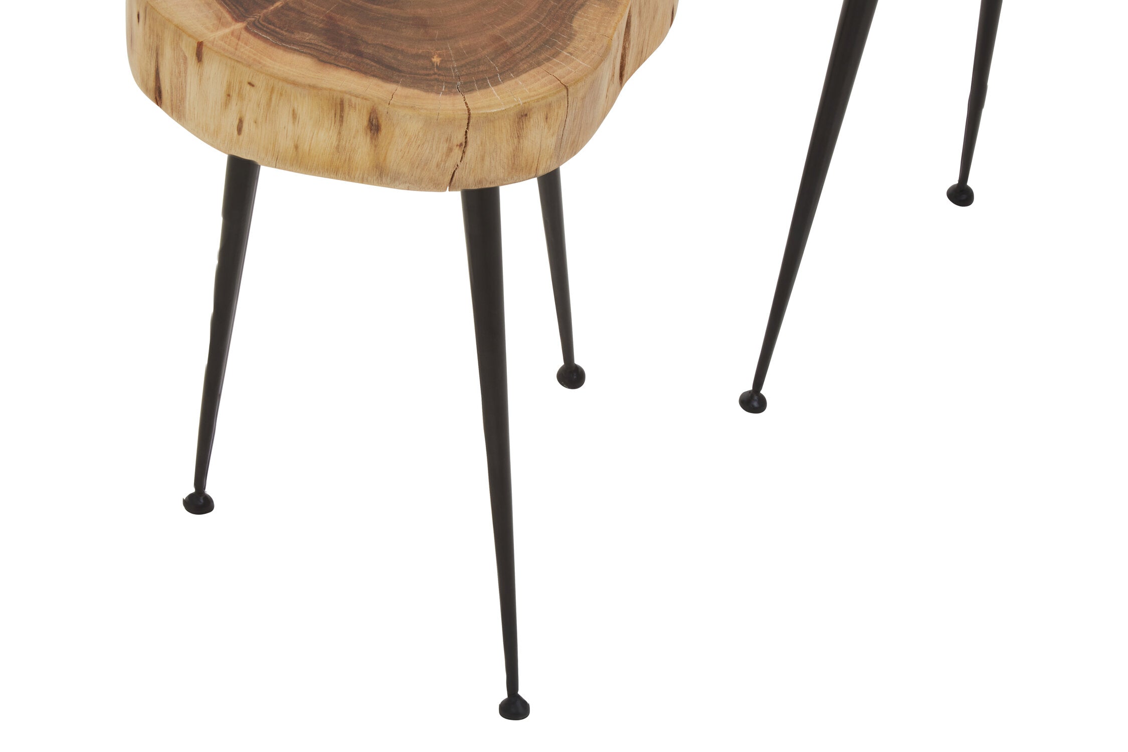 Mikka Acacia Wood Set of Two Side Tables - The Orchard Home and Gifts