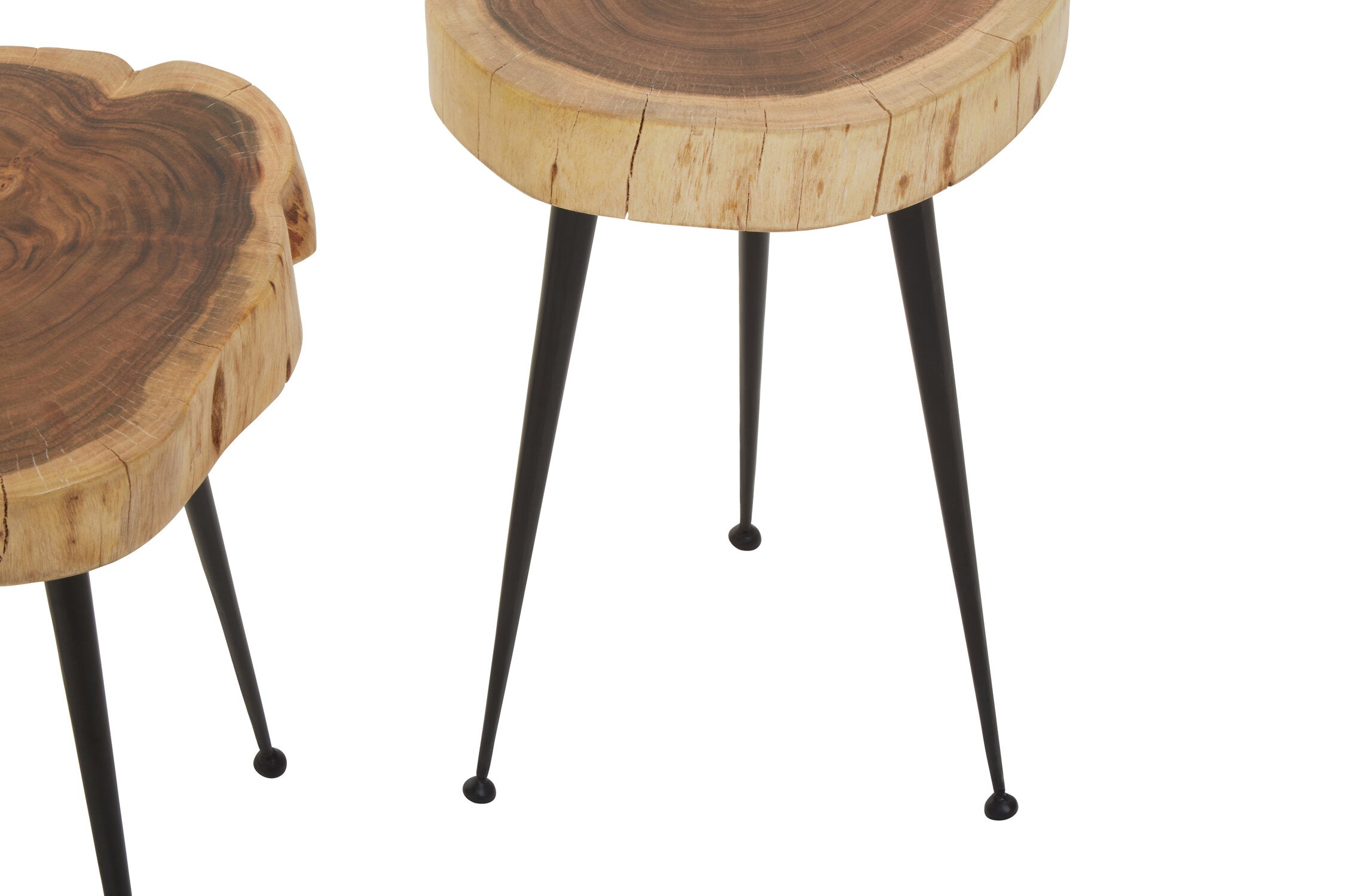 Mikka Acacia Wood Set of Two Side Tables - The Orchard Home and Gifts