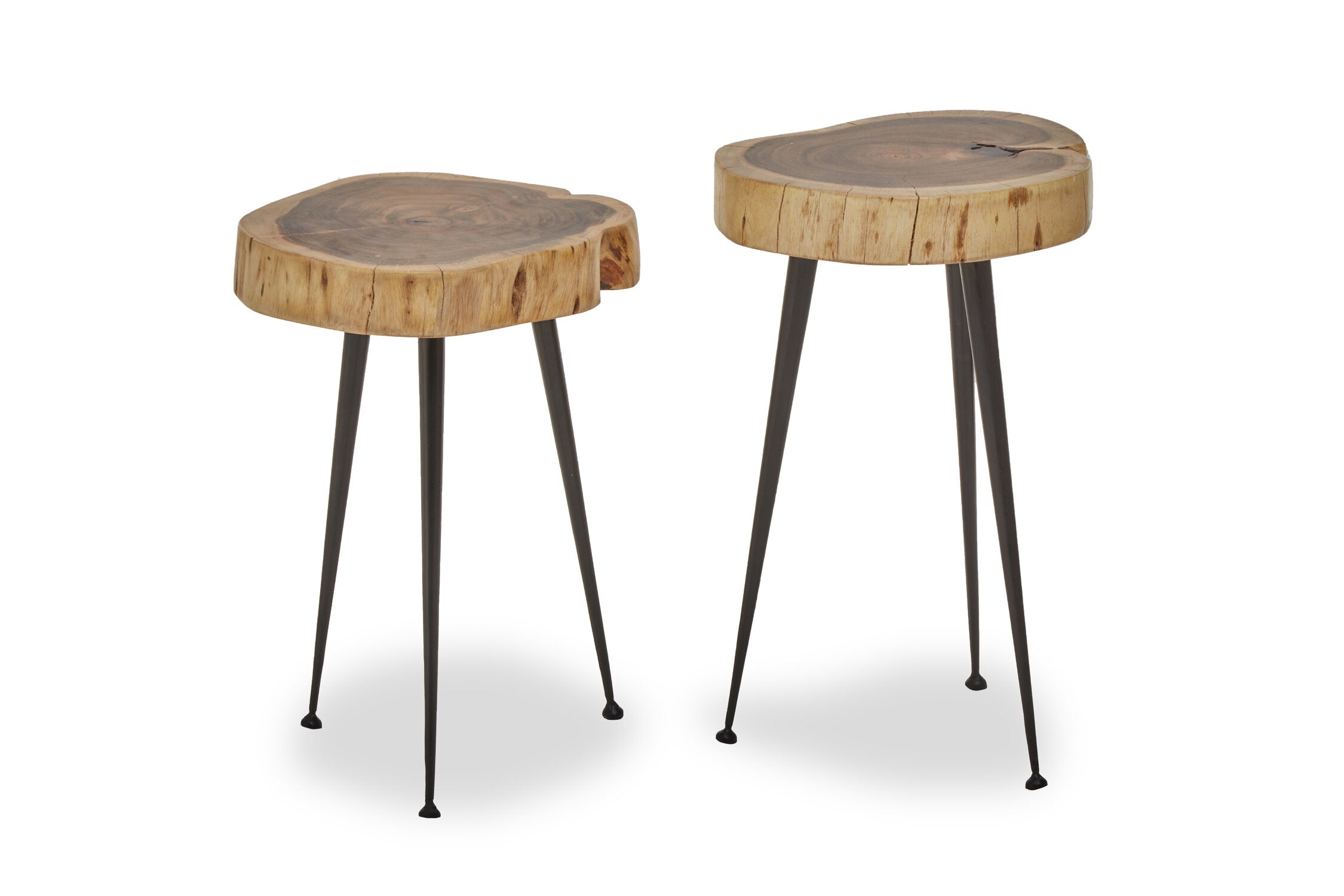 Mikka Acacia Wood Set of Two Side Tables - The Orchard Home and Gifts