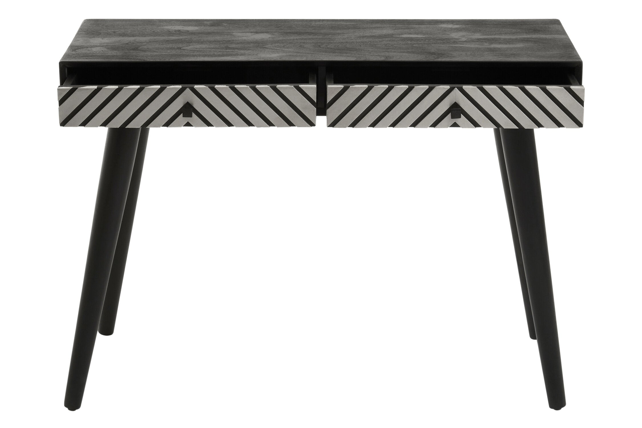 Black and White Acacia Wood Two Drawer Console Table - The Orchard Home and Gifts