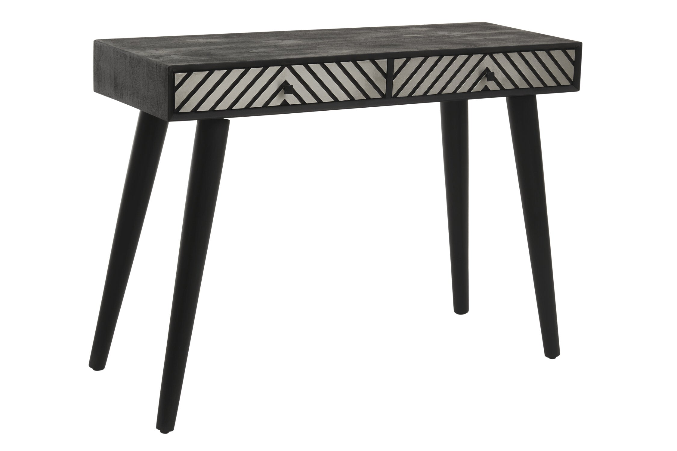 Black and White Acacia Wood Two Drawer Console Table - The Orchard Home and Gifts