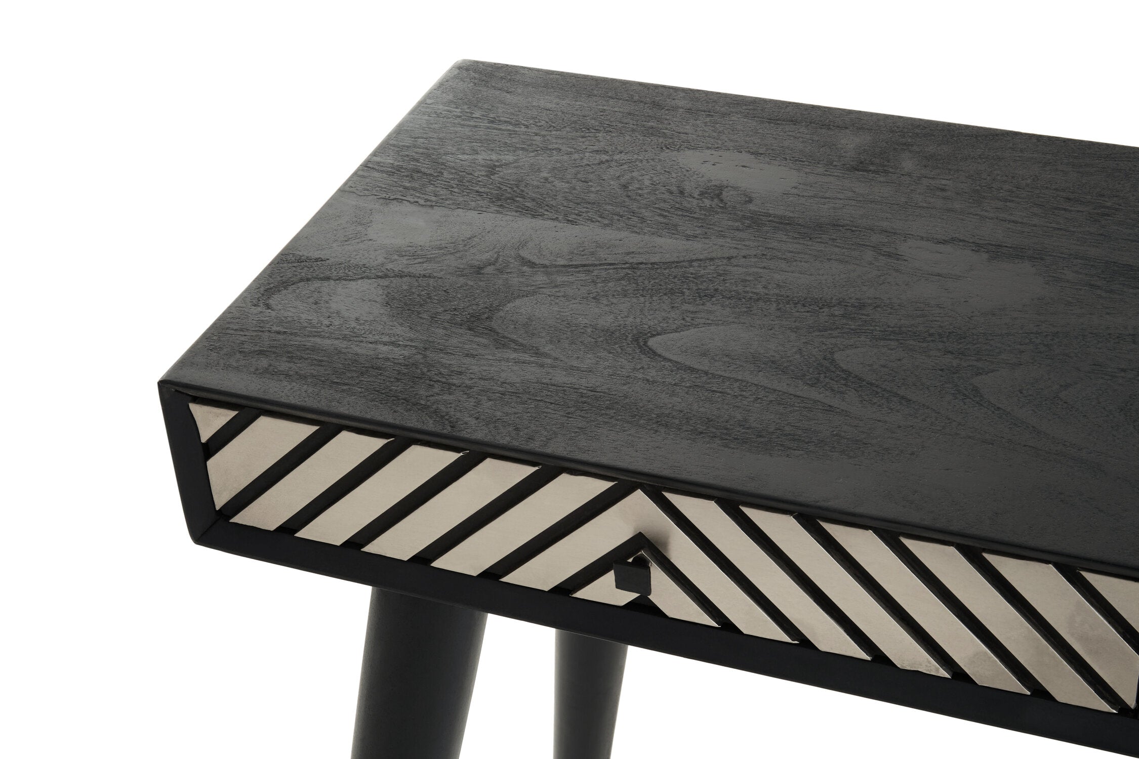Black and White Acacia Wood Two Drawer Console Table - The Orchard Home and Gifts
