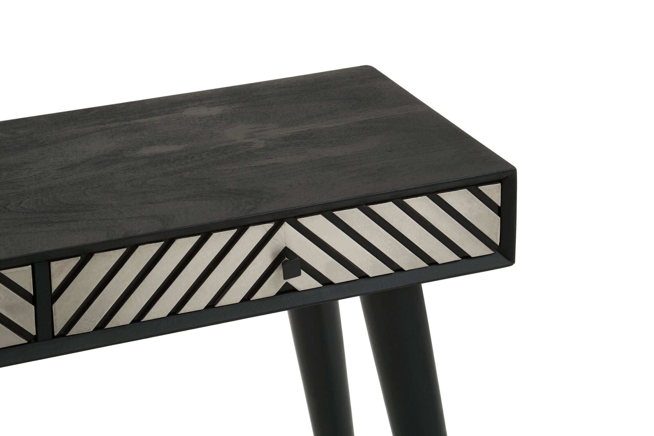 Black and White Acacia Wood Two Drawer Console Table - The Orchard Home and Gifts