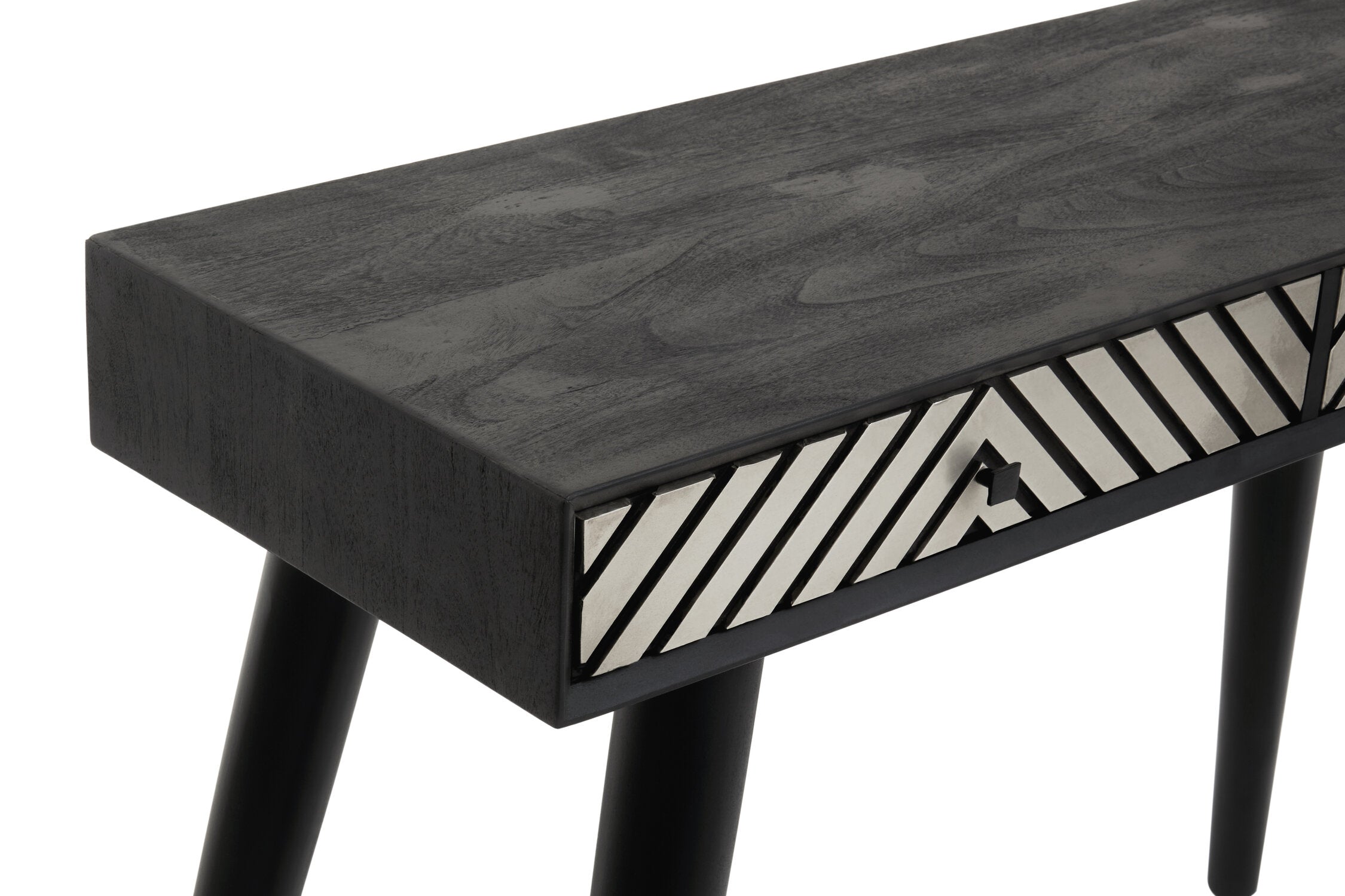 Black and White Acacia Wood Two Drawer Console Table - The Orchard Home and Gifts