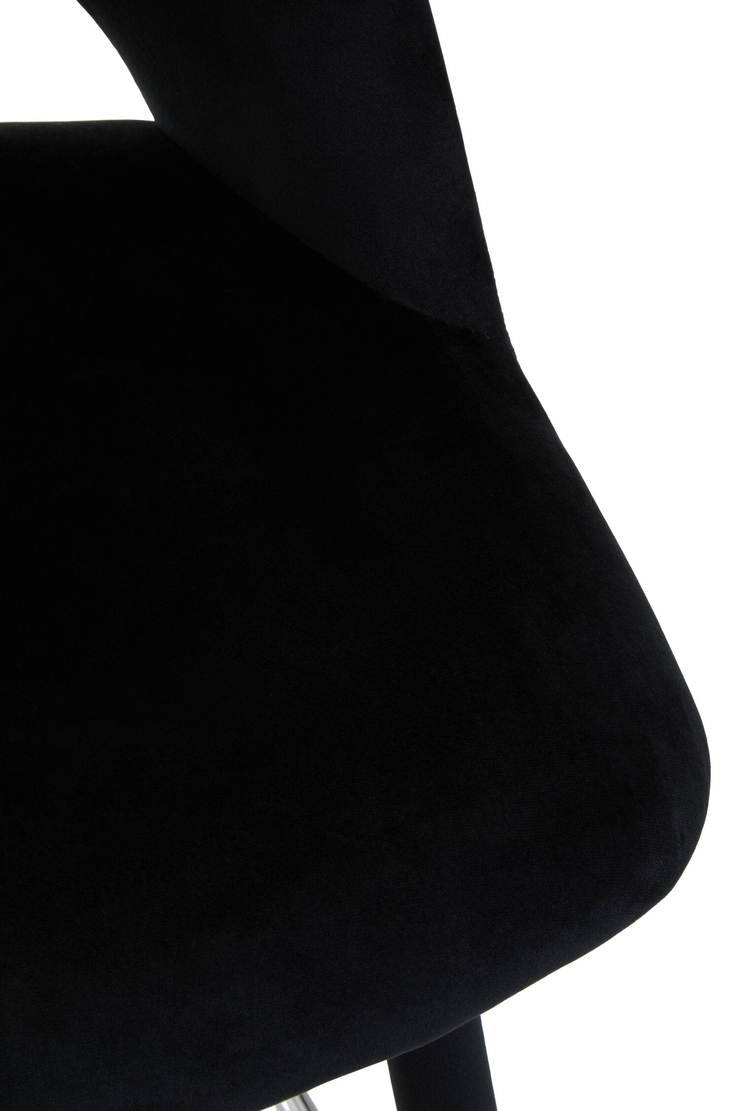 Black Velvet Low Back Upholstered Bar Stool