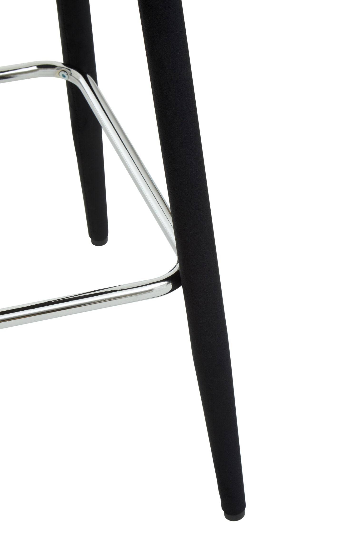 Black Velvet Low Back Upholstered Bar Stool