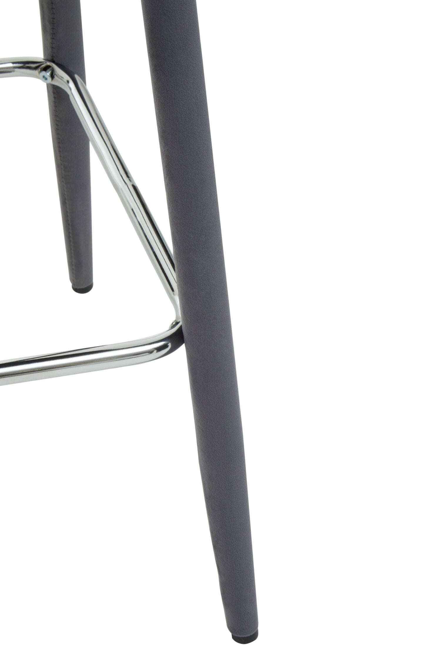 Grey Velvet Low Back Upholstered Bar Stool