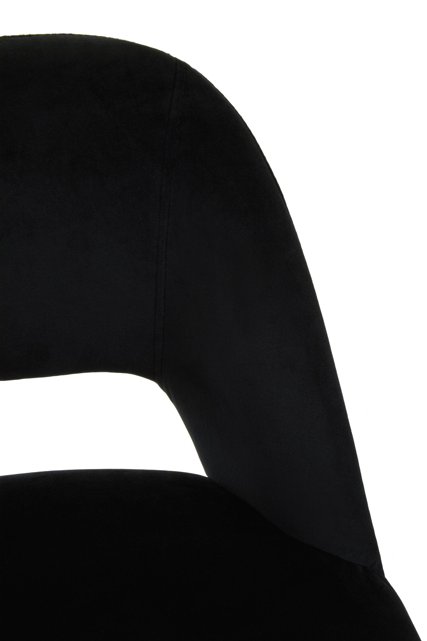 Black Velvet Low Back Cut Out Upholstered Bar Stool