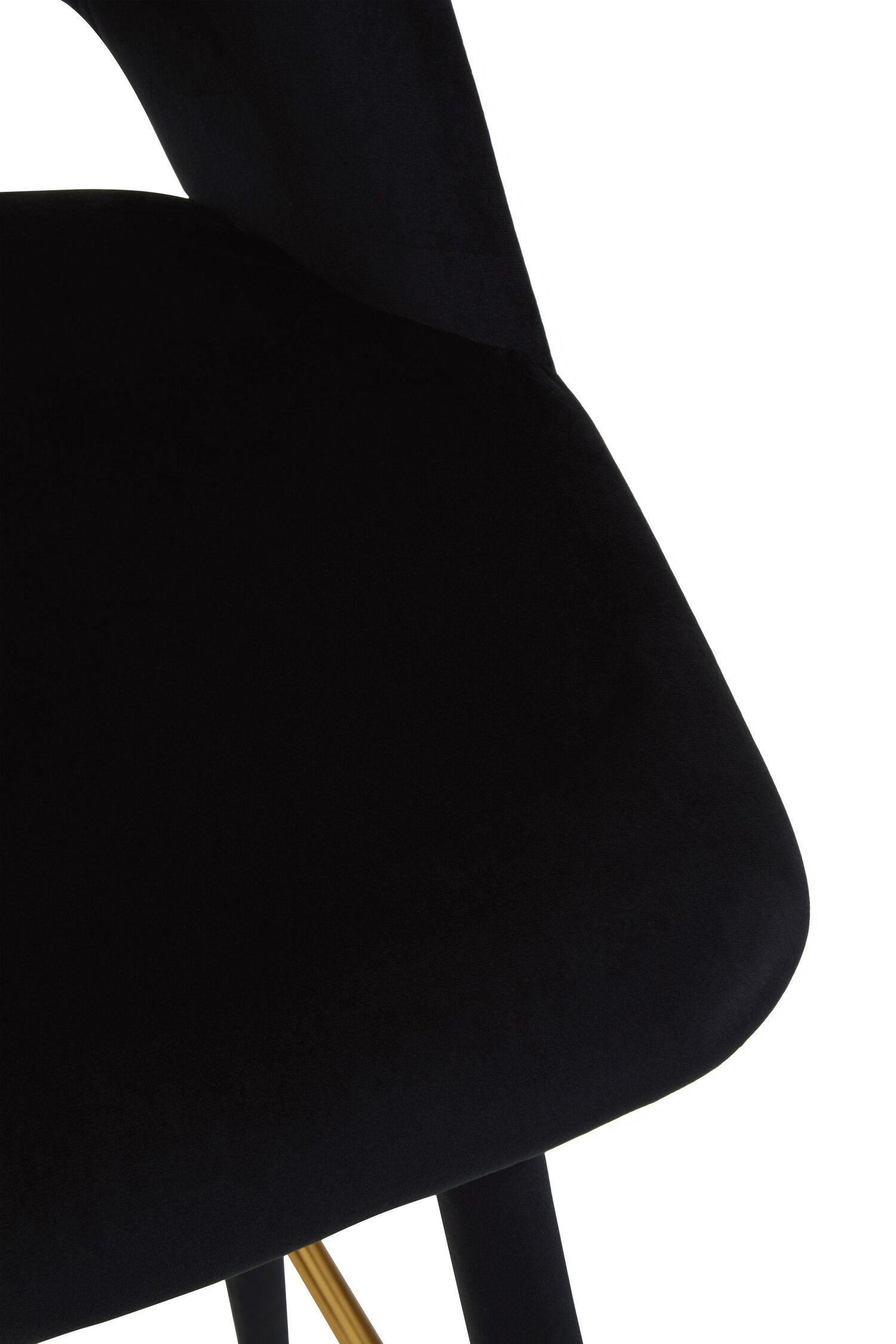 Black Velvet Low Back Cut Out Upholstered Bar Stool