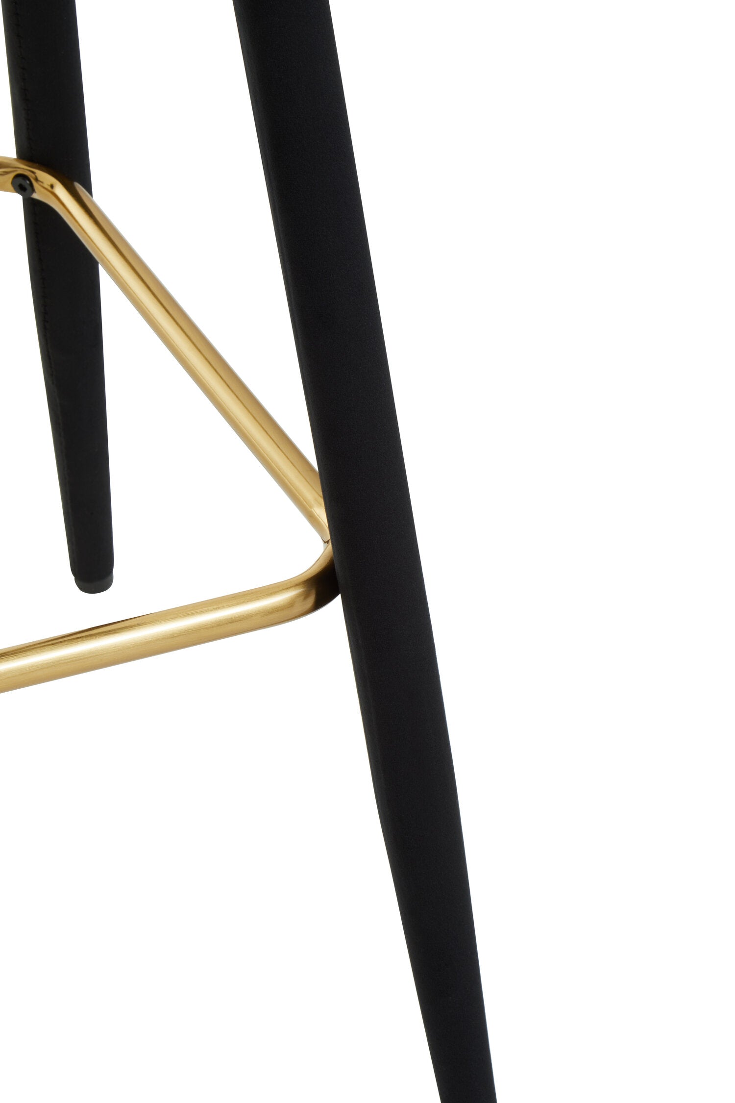 Black Velvet Low Back Cut Out Upholstered Bar Stool