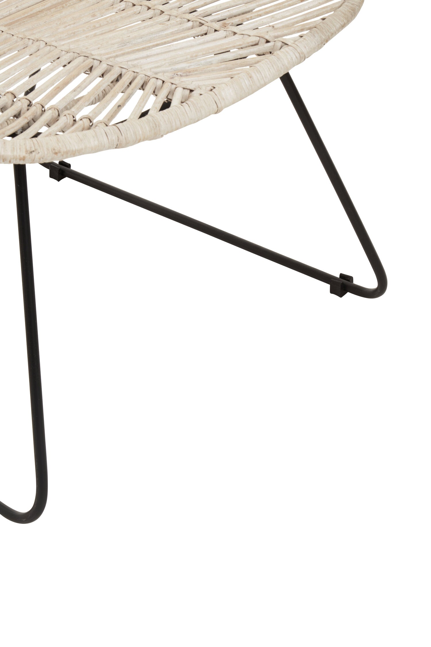 Whitewash Rattan and Black Metal Dining Chair - The Orchard Home and Gifts