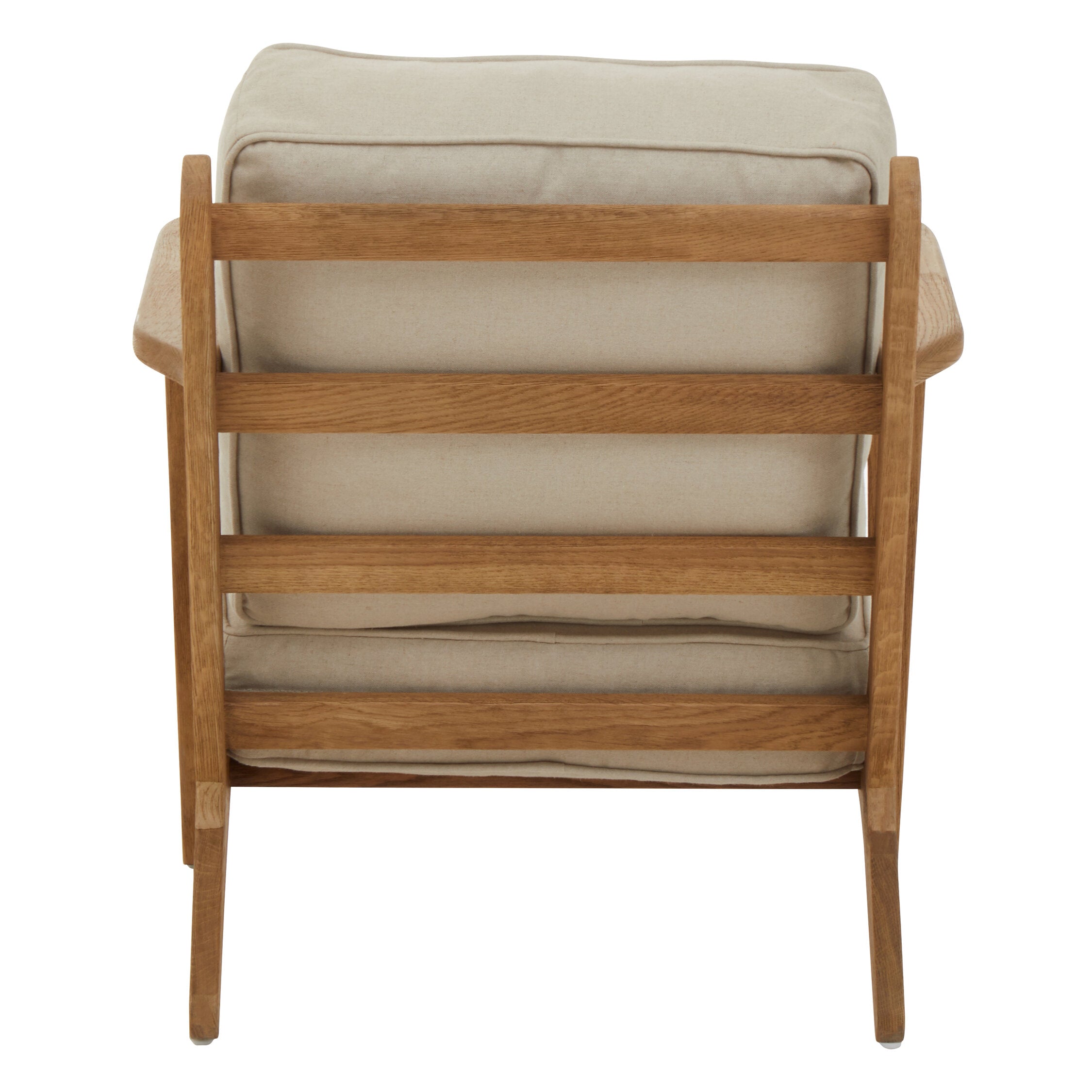 Mid Century Natural Linen and Oak Armchair - The Orchard Home and Gifts