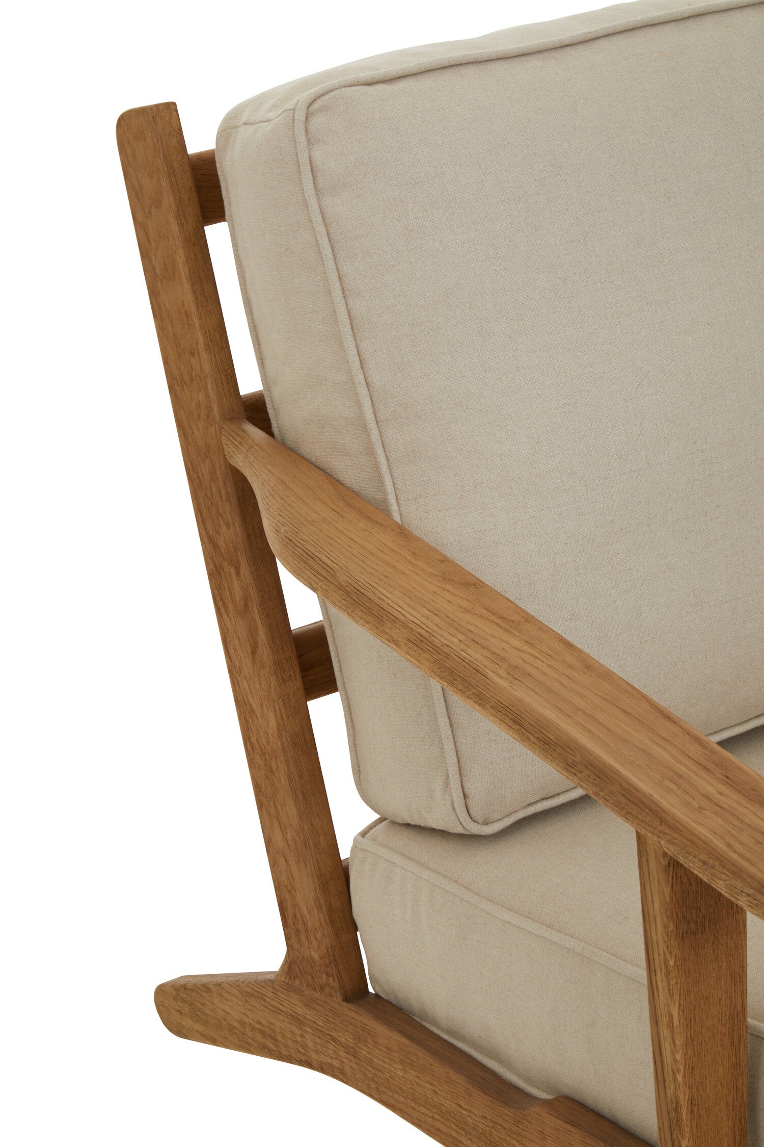 Mid Century Natural Linen and Oak Armchair - The Orchard Home and Gifts