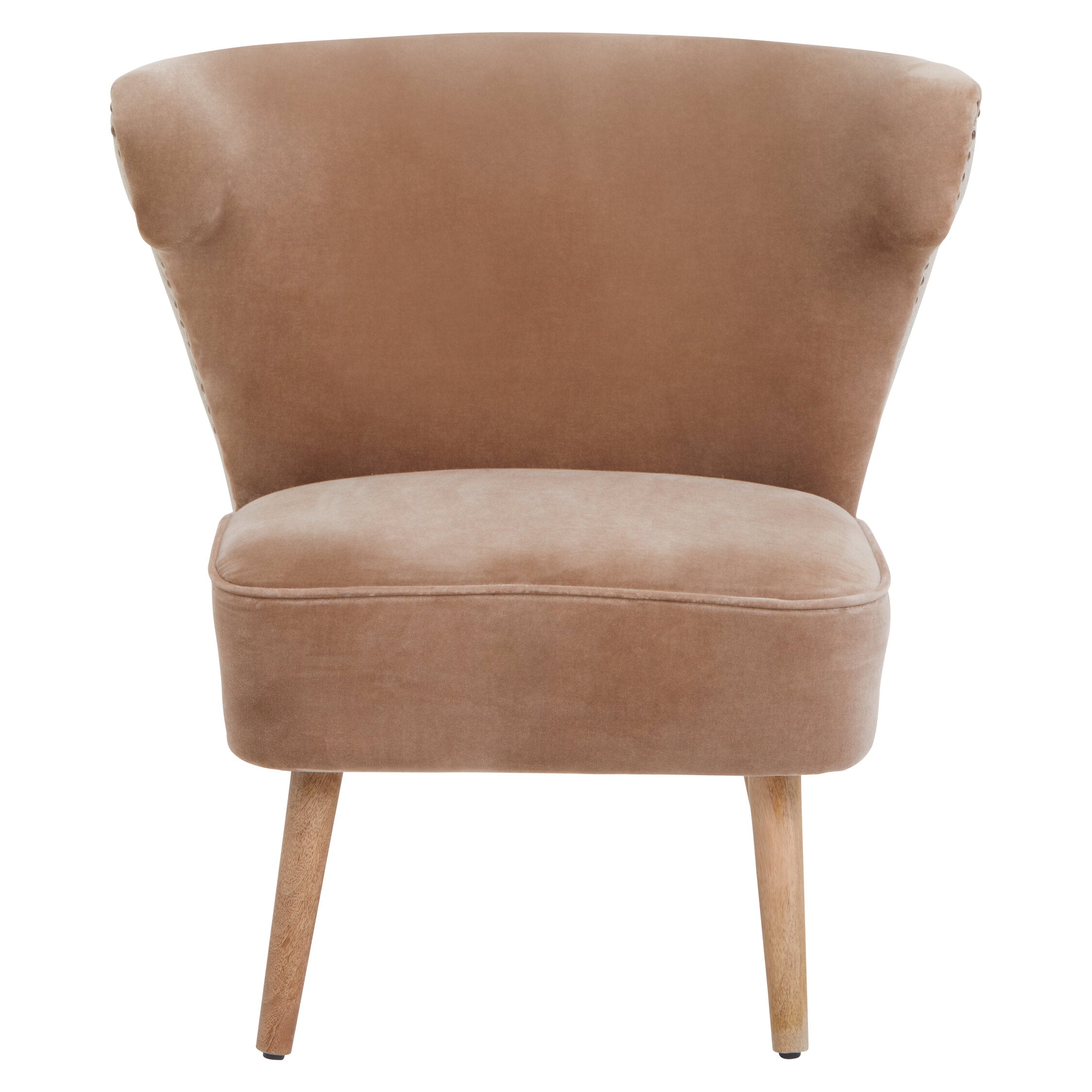 Mink Velvet and Natural Linen Armchair
