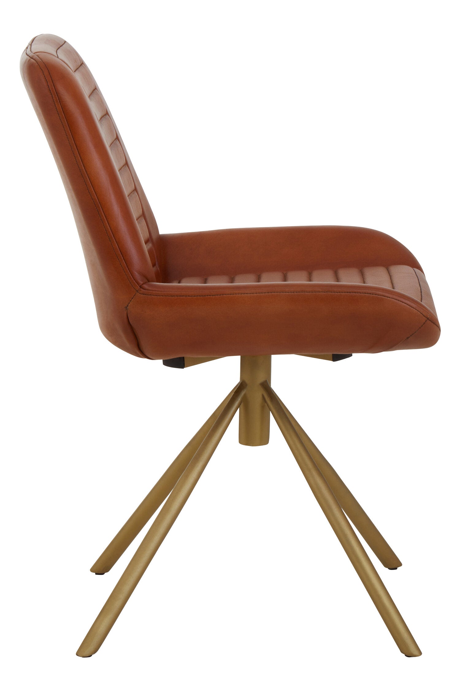 Buffalo Tan Leather and Gold Finish Chair