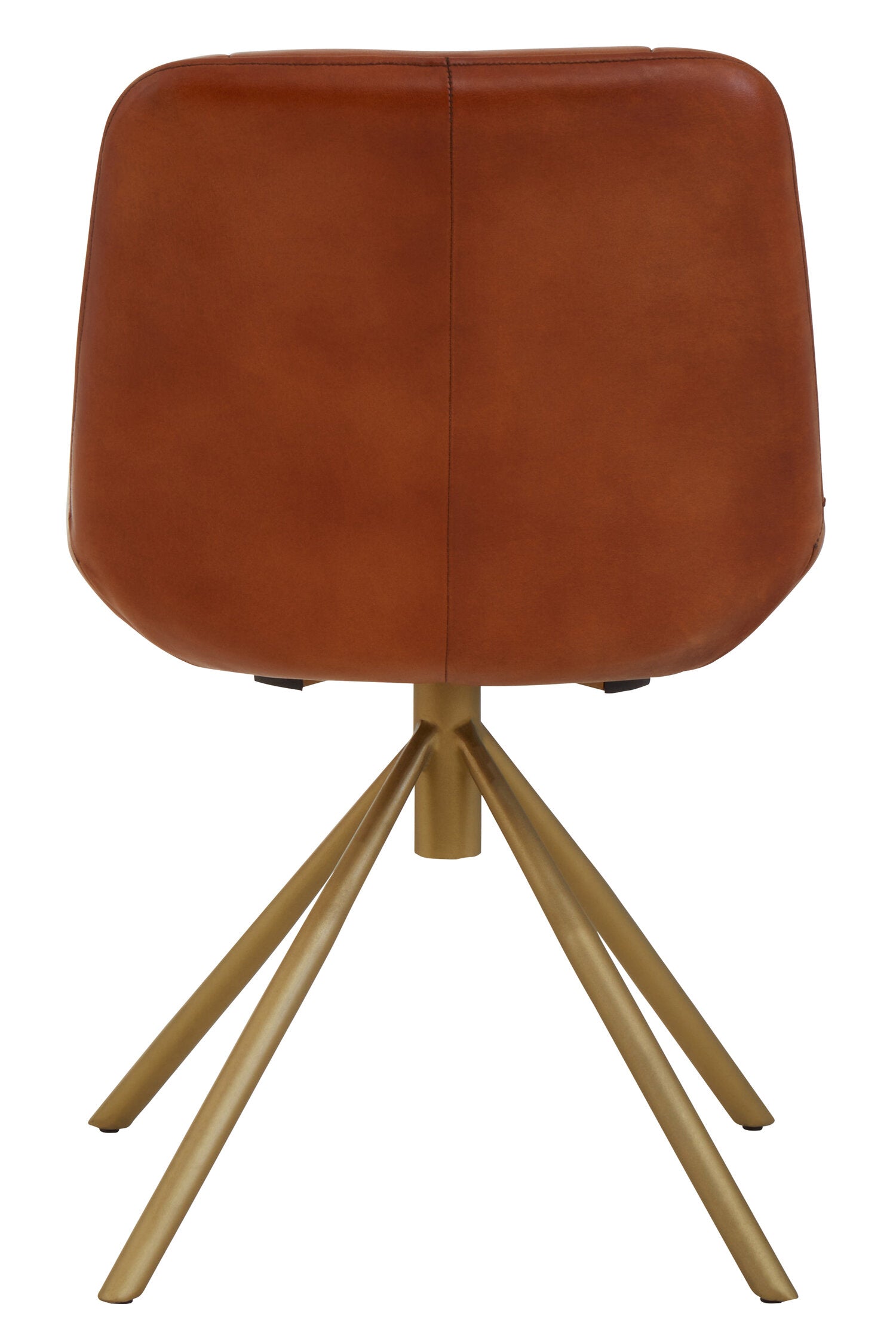 Buffalo Tan Leather and Gold Finish Chair
