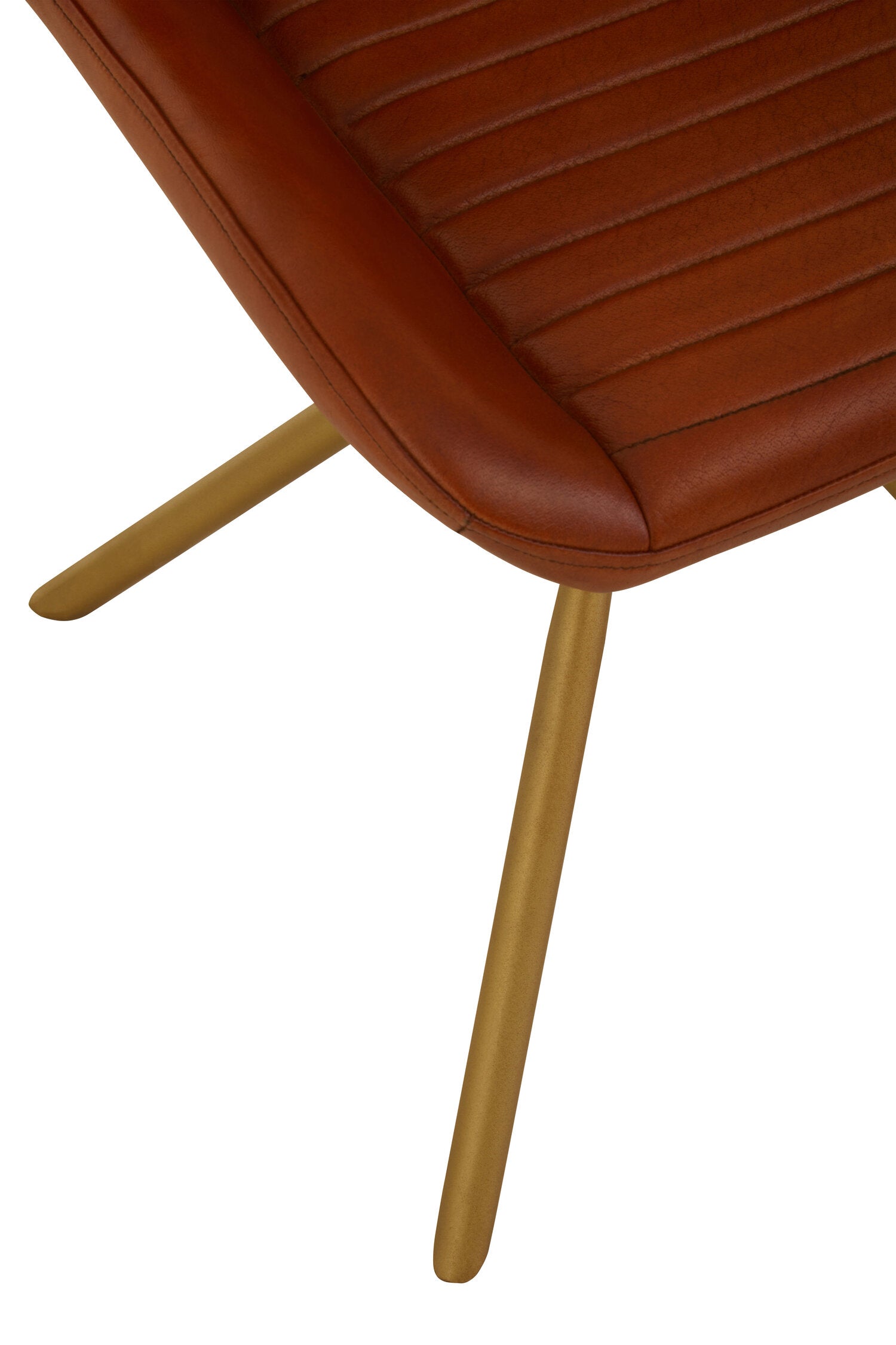 Buffalo Tan Leather and Gold Finish Chair