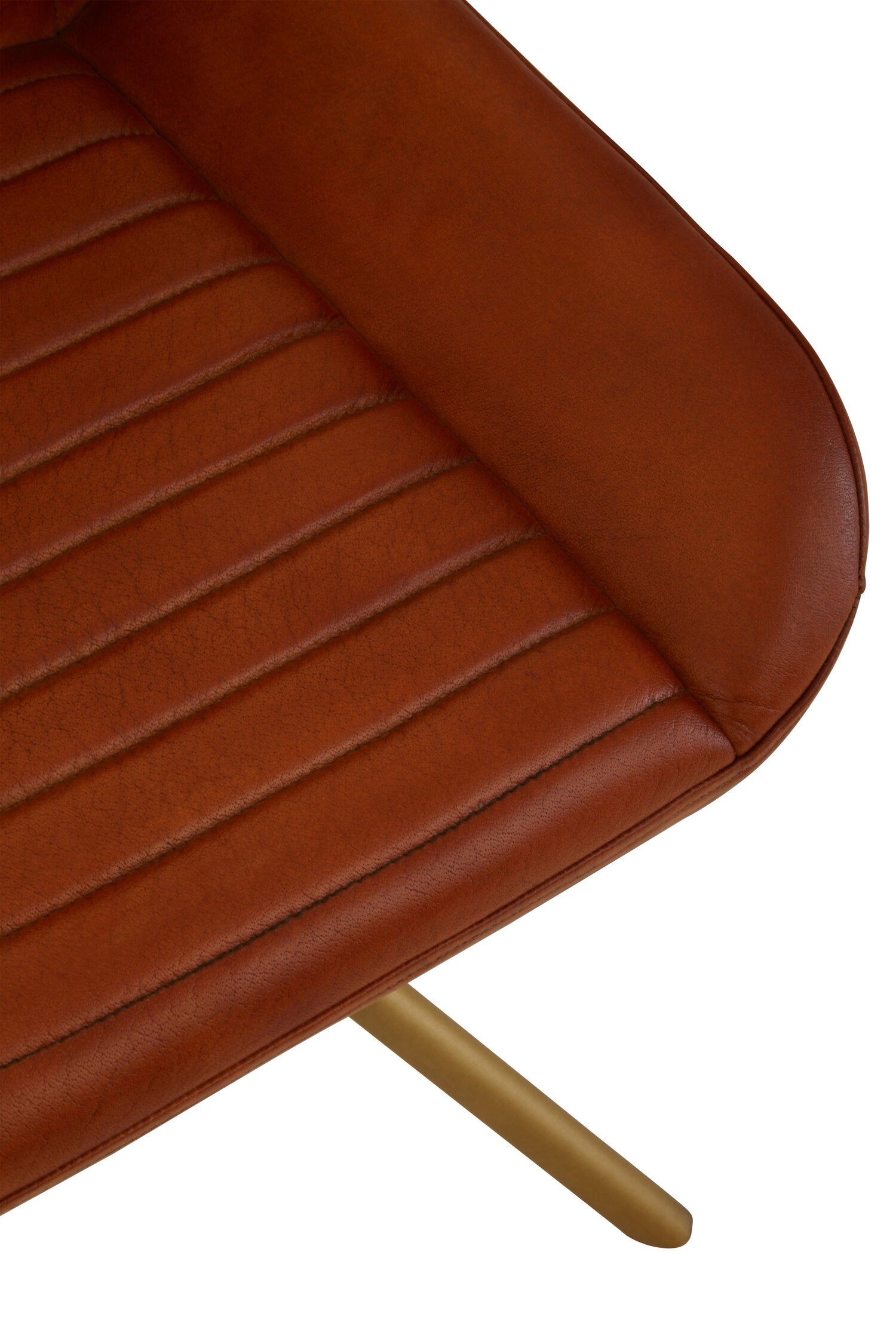 Buffalo Tan Leather and Gold Finish Chair