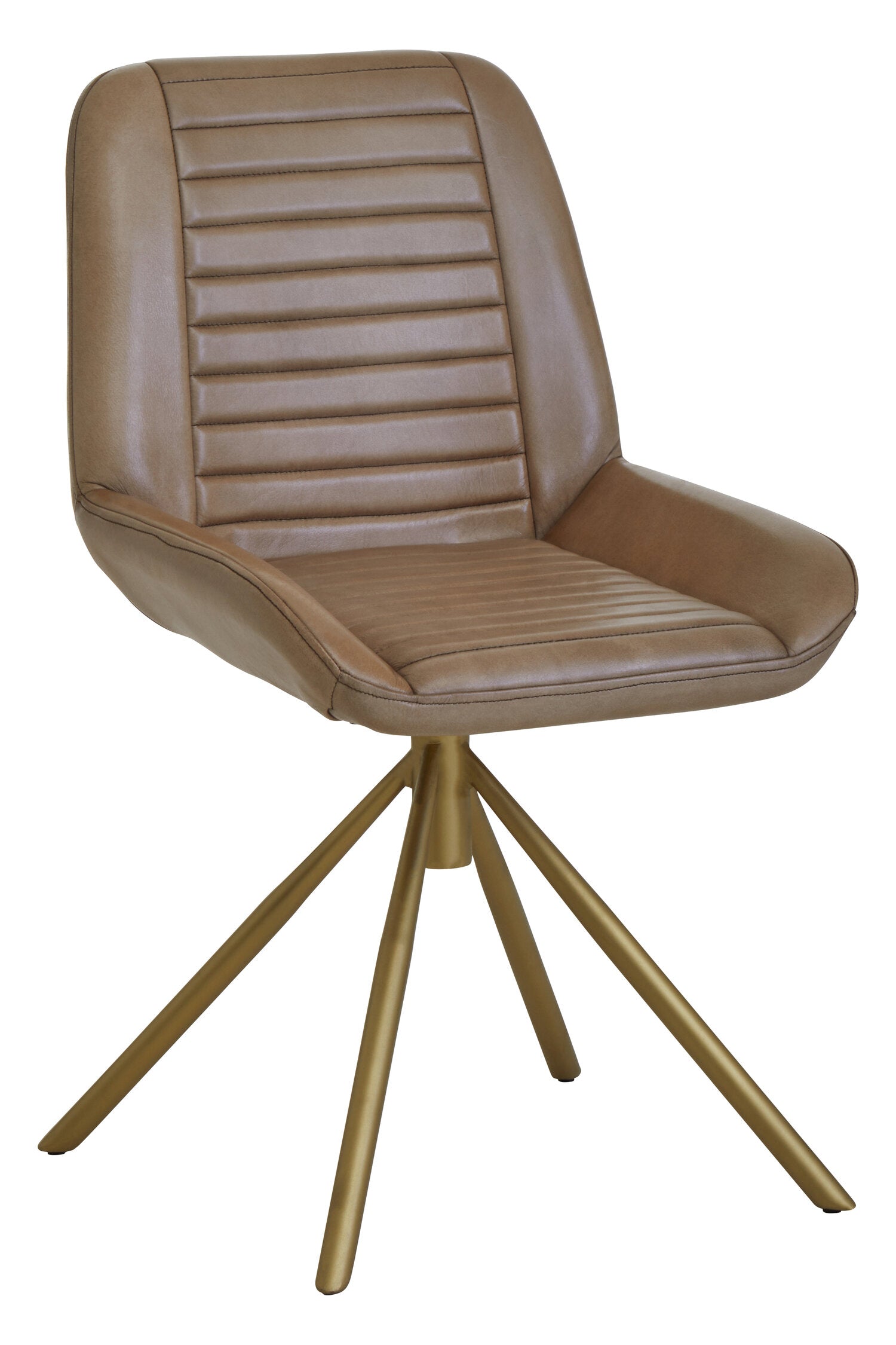 Buffalo Grey Leather and Gold Finish Chair
