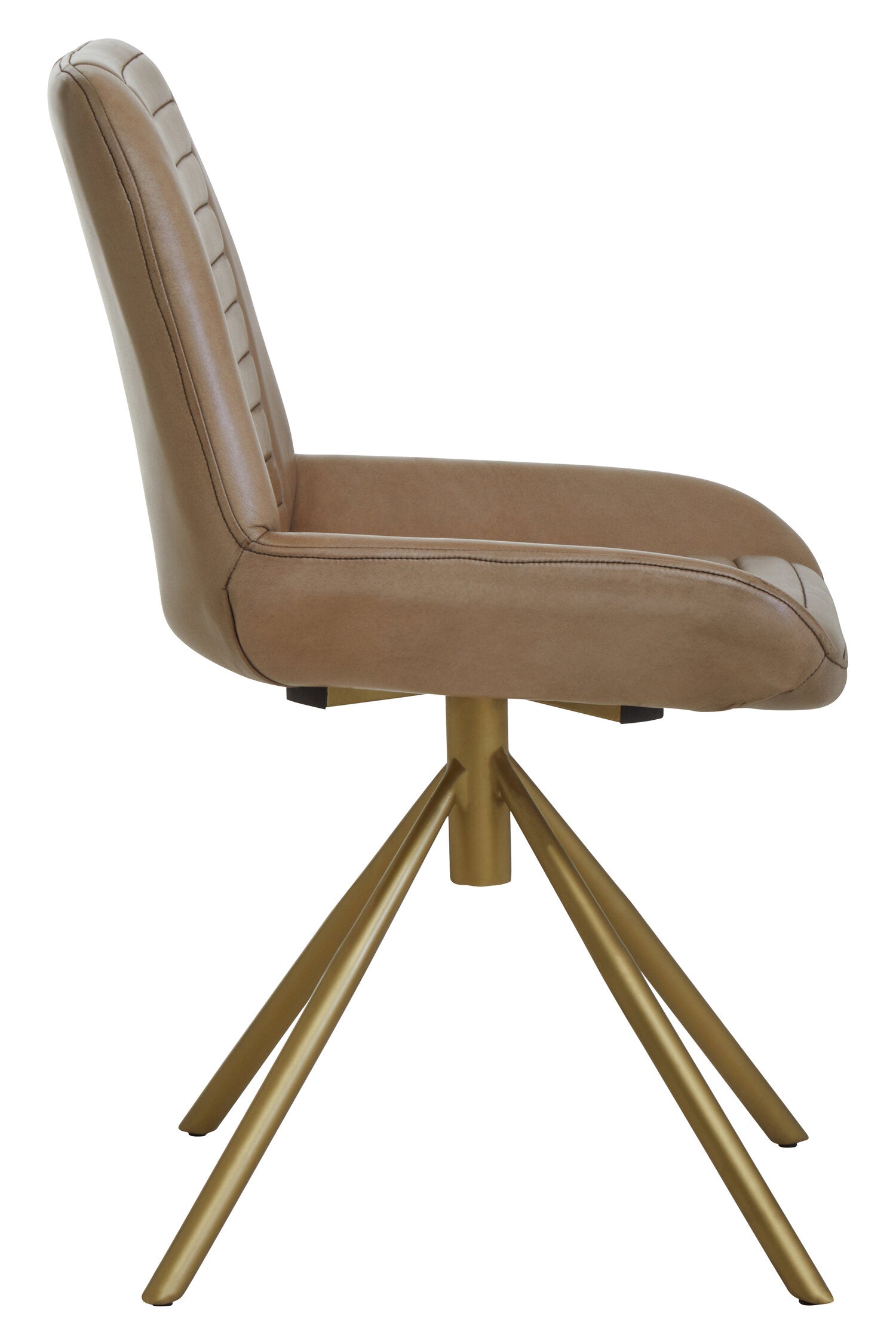 Buffalo Grey Leather and Gold Finish Chair