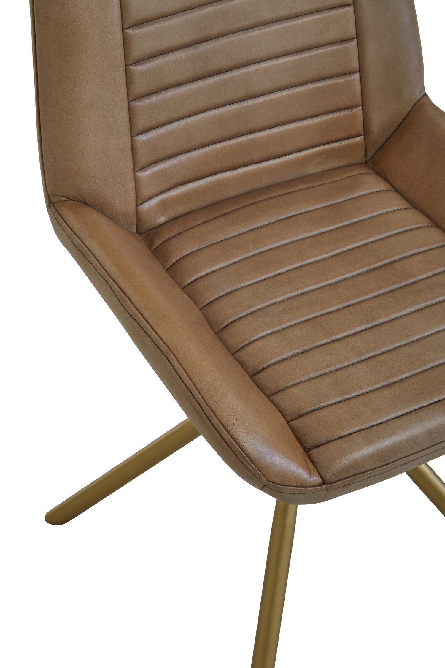Buffalo Grey Leather and Gold Finish Chair