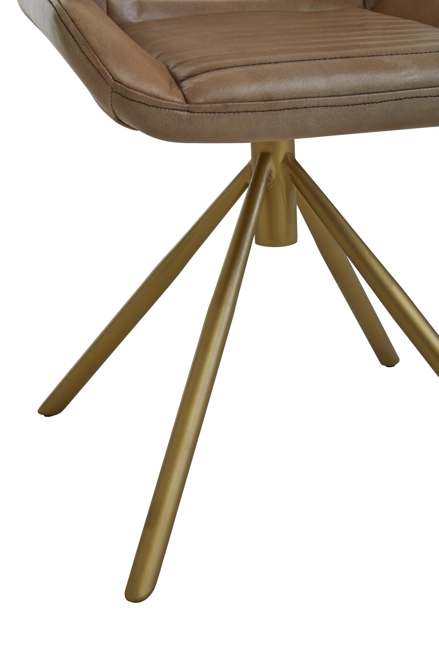 Buffalo Grey Leather and Gold Finish Chair