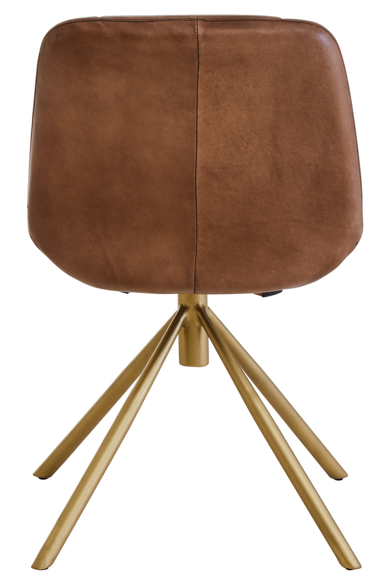Buffalo Brown Leather and Gold Finish Chair