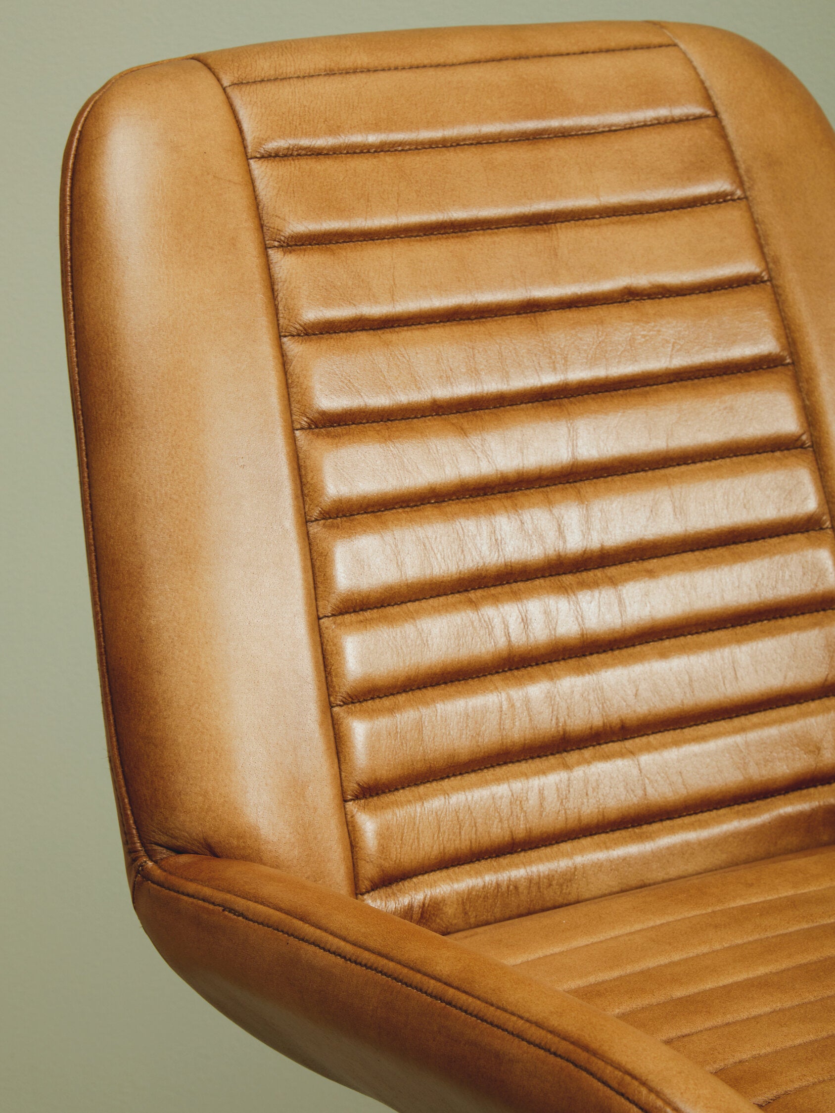 Buffalo Brown Leather and Gold Finish Chair