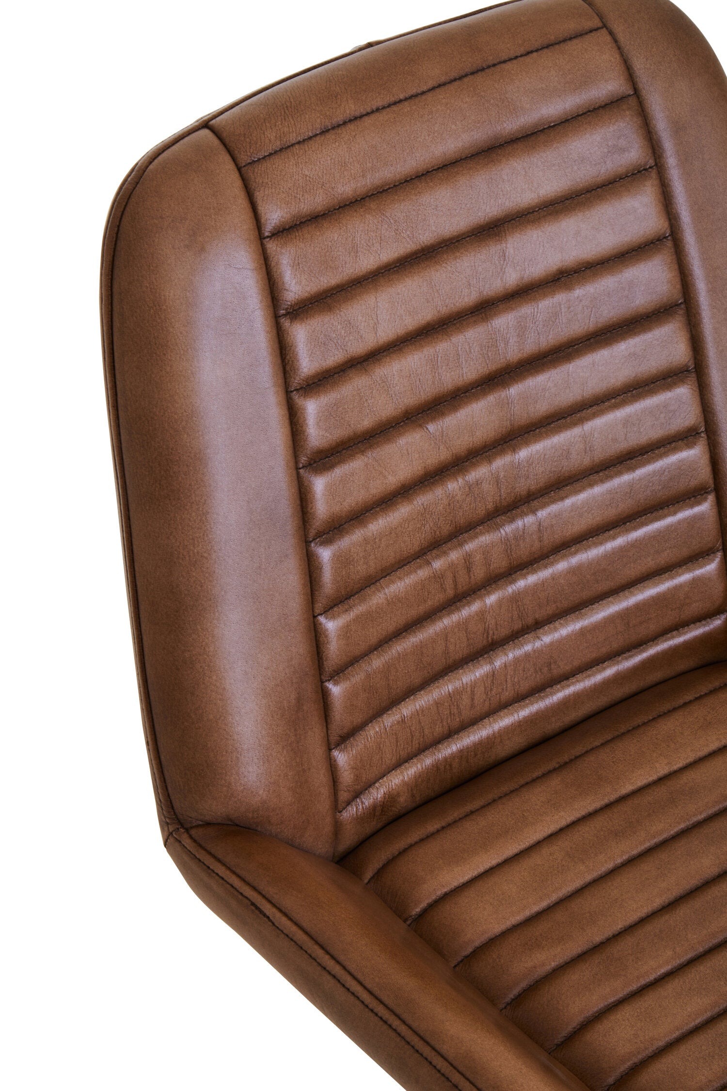 Buffalo Brown Leather and Gold Finish Chair