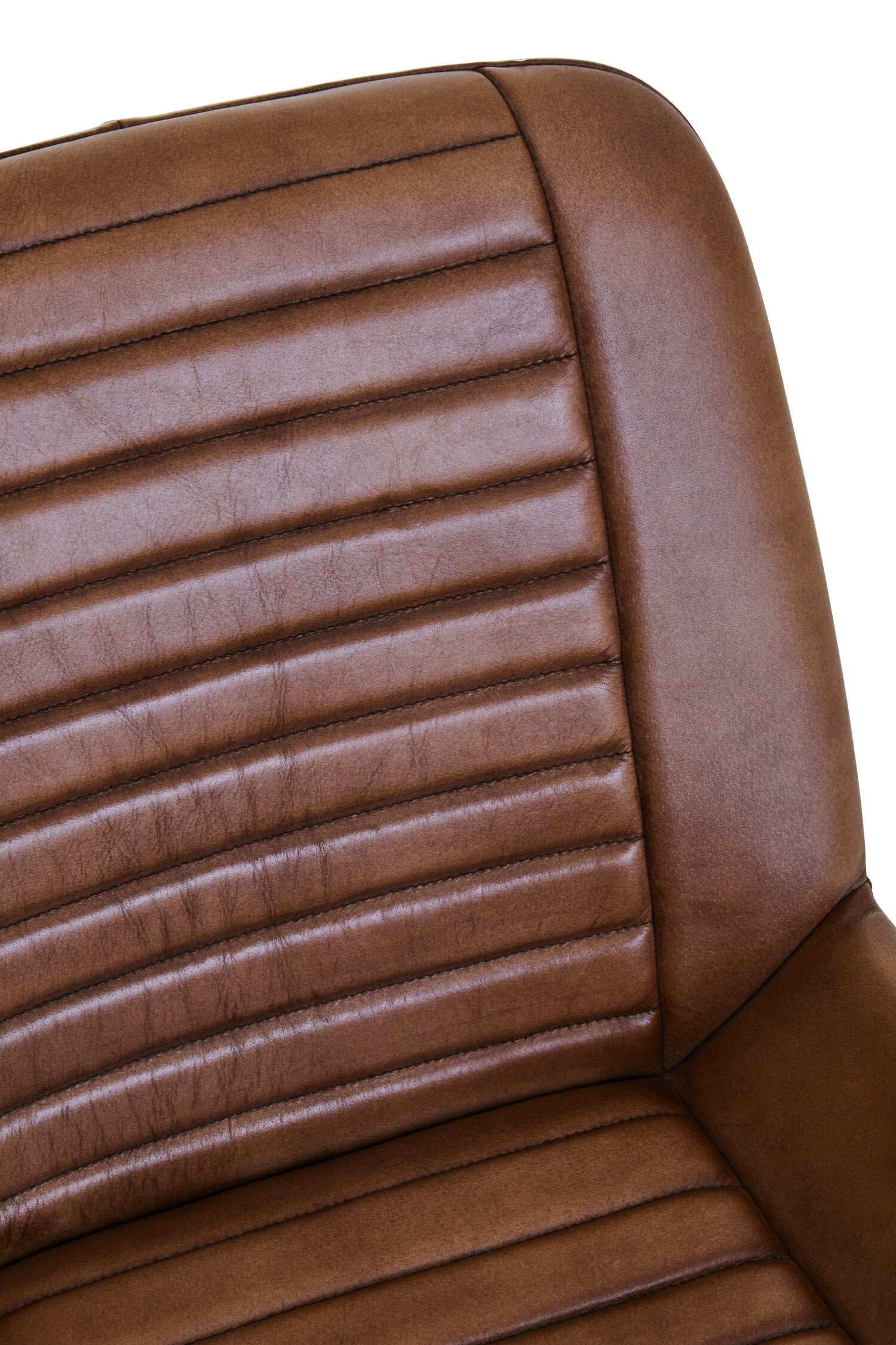 Buffalo Brown Leather and Gold Finish Chair