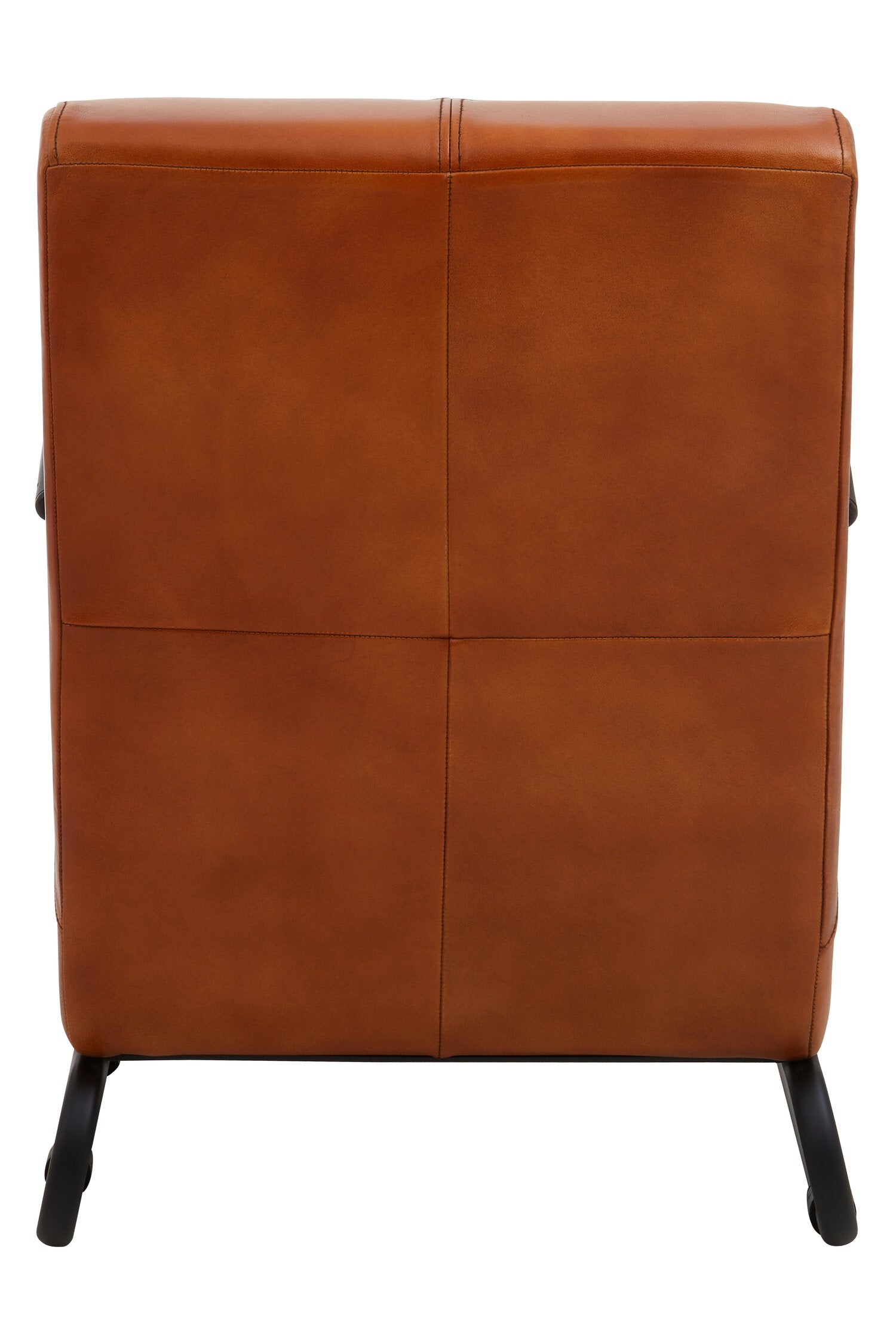 Buffalo Tan Leather Padded Armchair with Black Iron Frame - The Orchard Home and Gifts