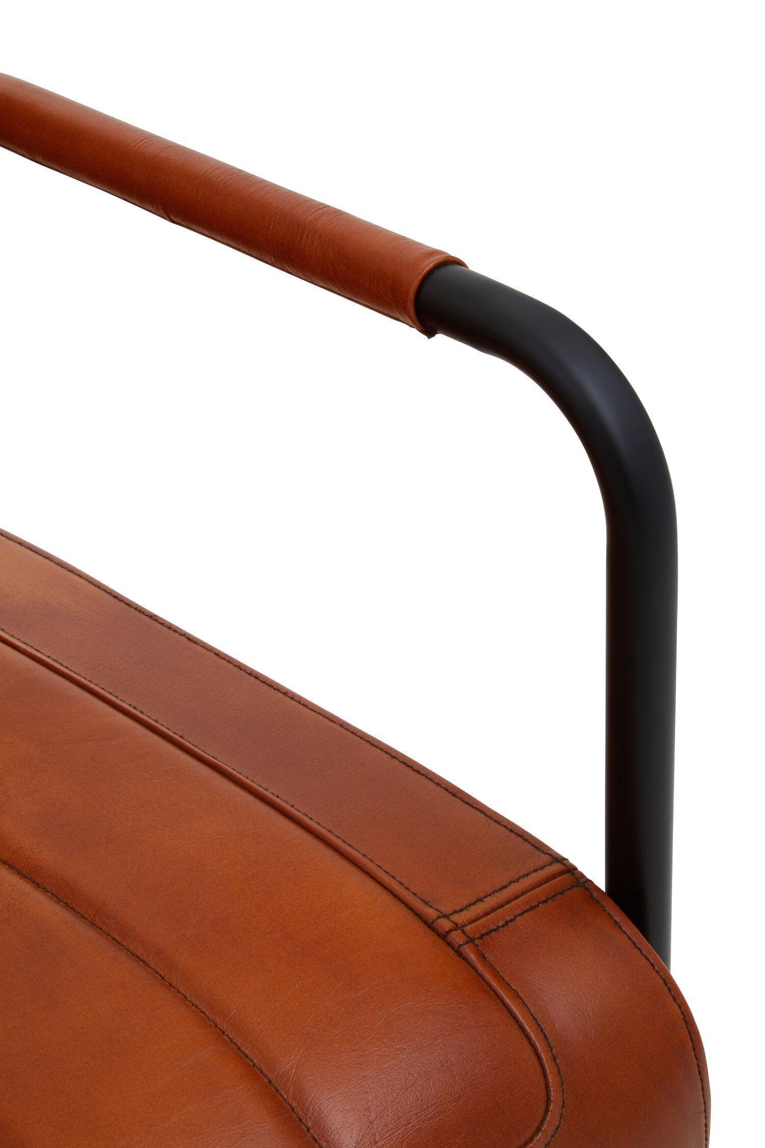 Buffalo Tan Leather Padded Armchair with Black Iron Frame - The Orchard Home and Gifts