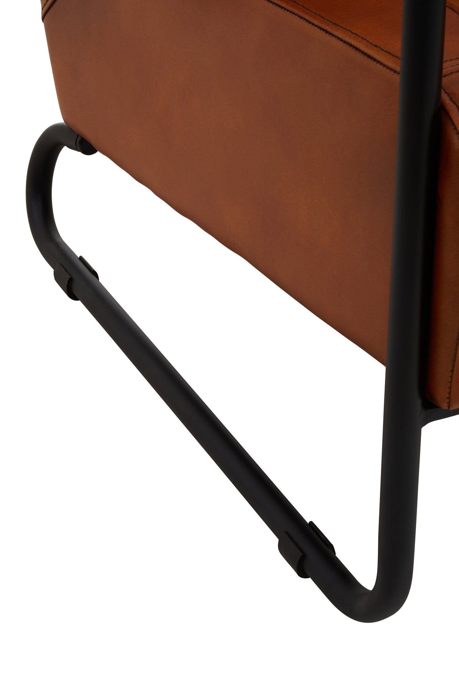 Buffalo Tan Leather Padded Armchair with Black Iron Frame - The Orchard Home and Gifts