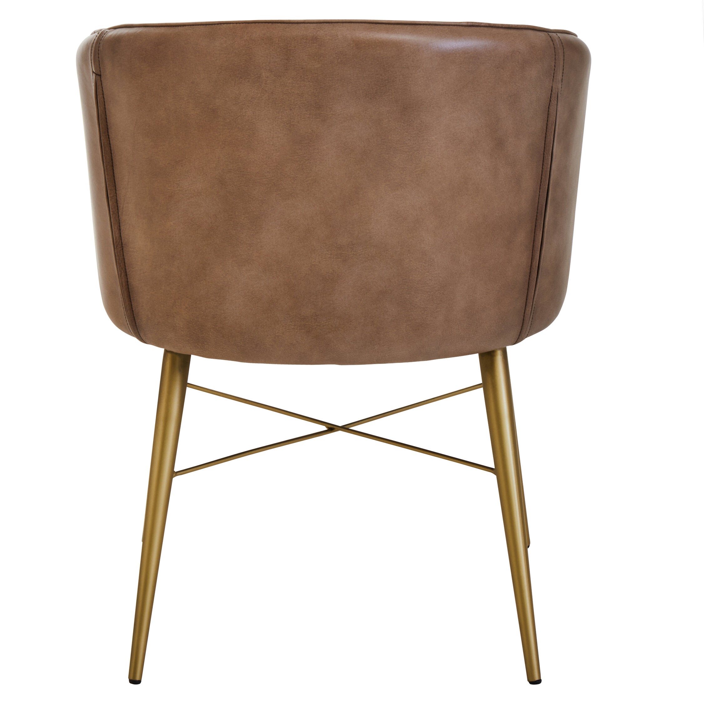 Buffalo Grey Leather and Gold Finish Diamond Back Chair - The Orchard Home and Gifts